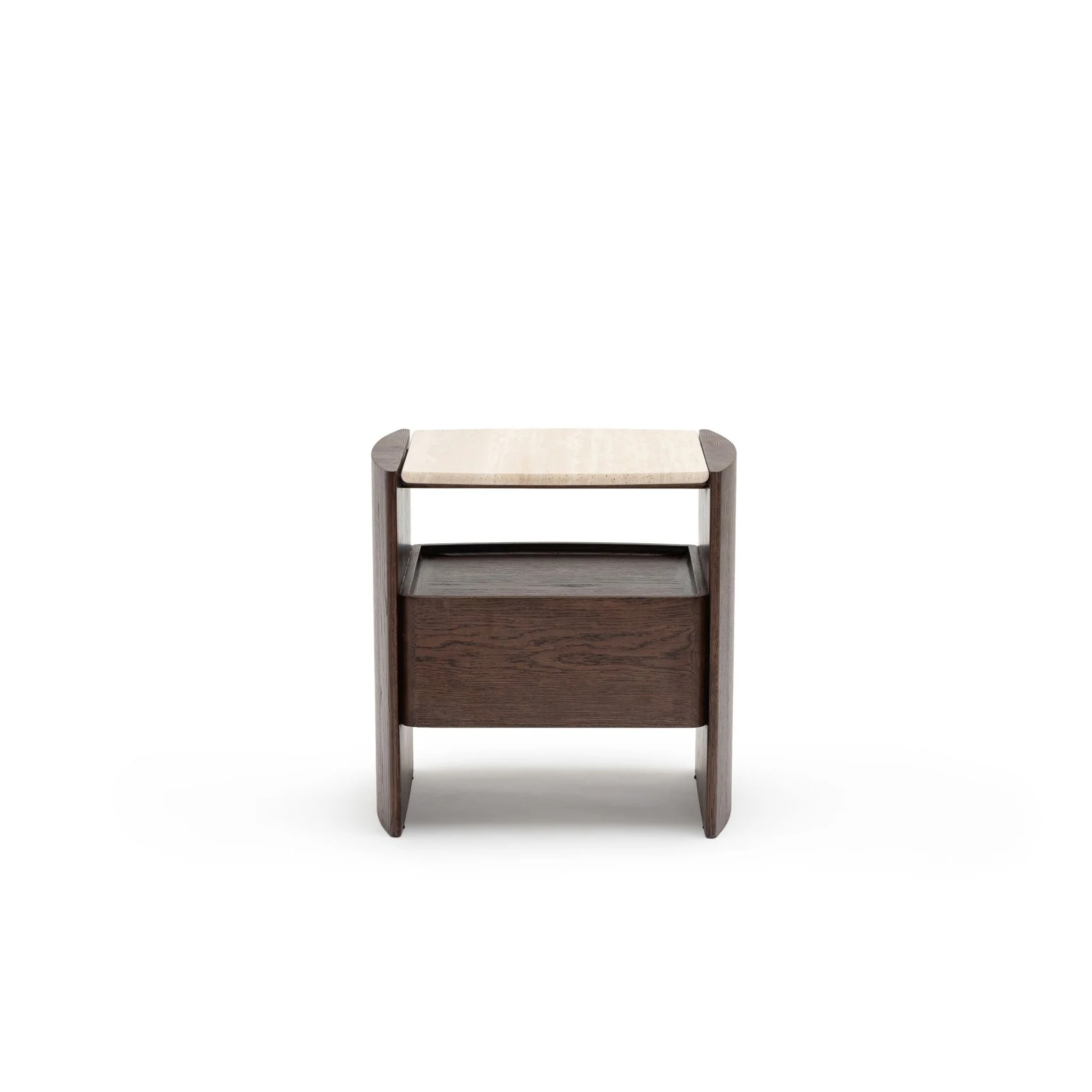 Tathra Nightstand - Espresso Oak & Travertine - Image 4