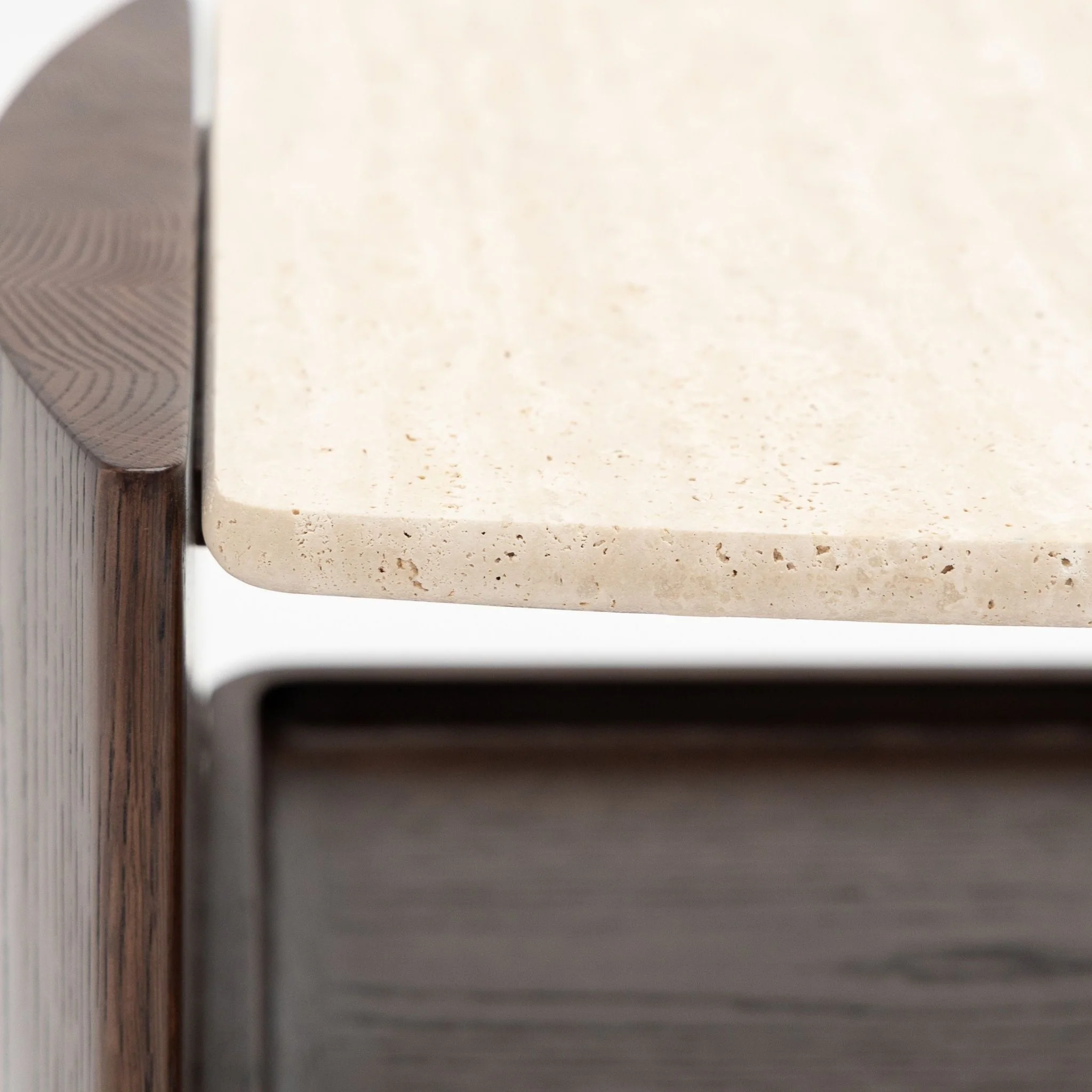 Tathra Nightstand - Espresso Oak & Travertine - Image 5