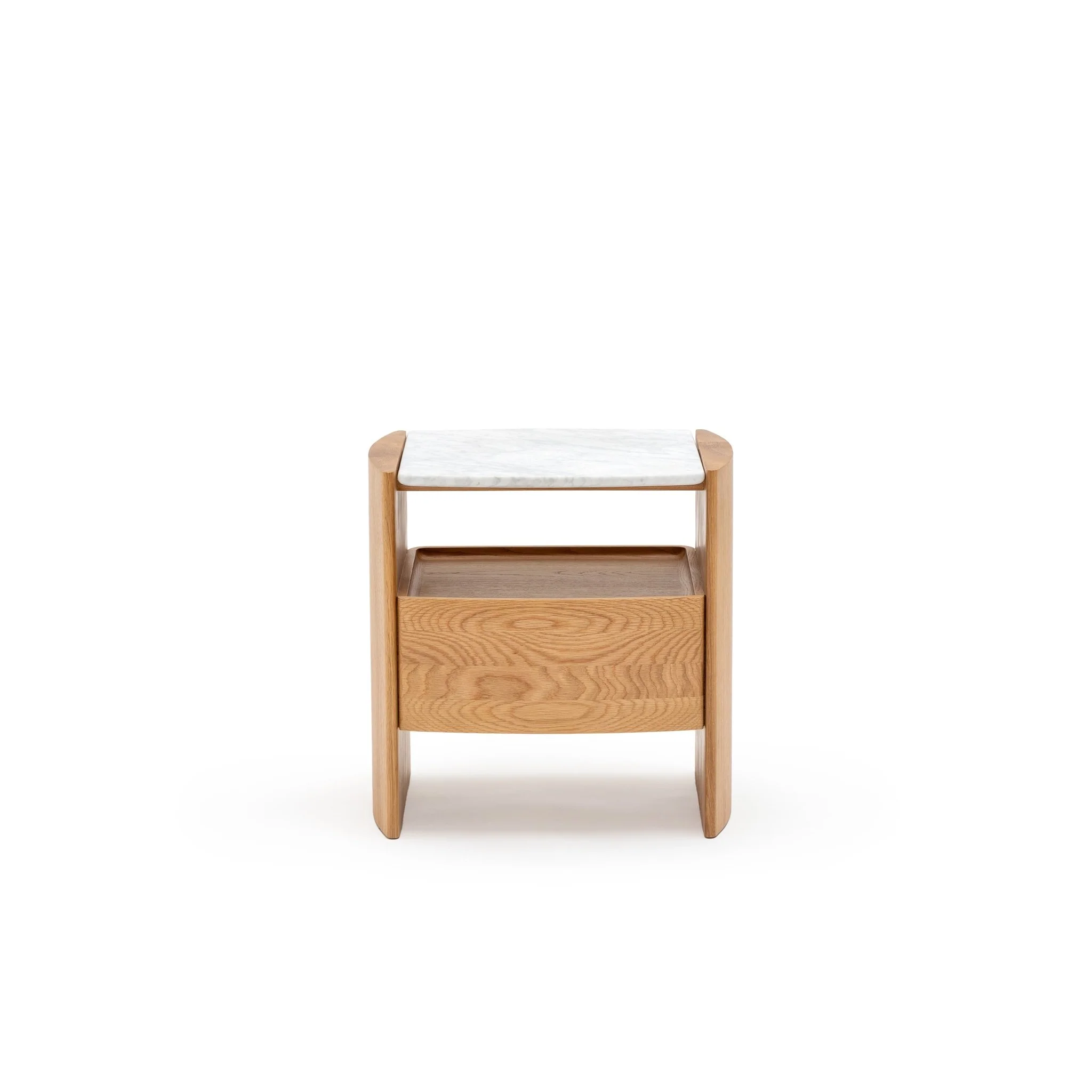 Tathra Nightstand - Light Oak & Bianca Carrara - Image 4