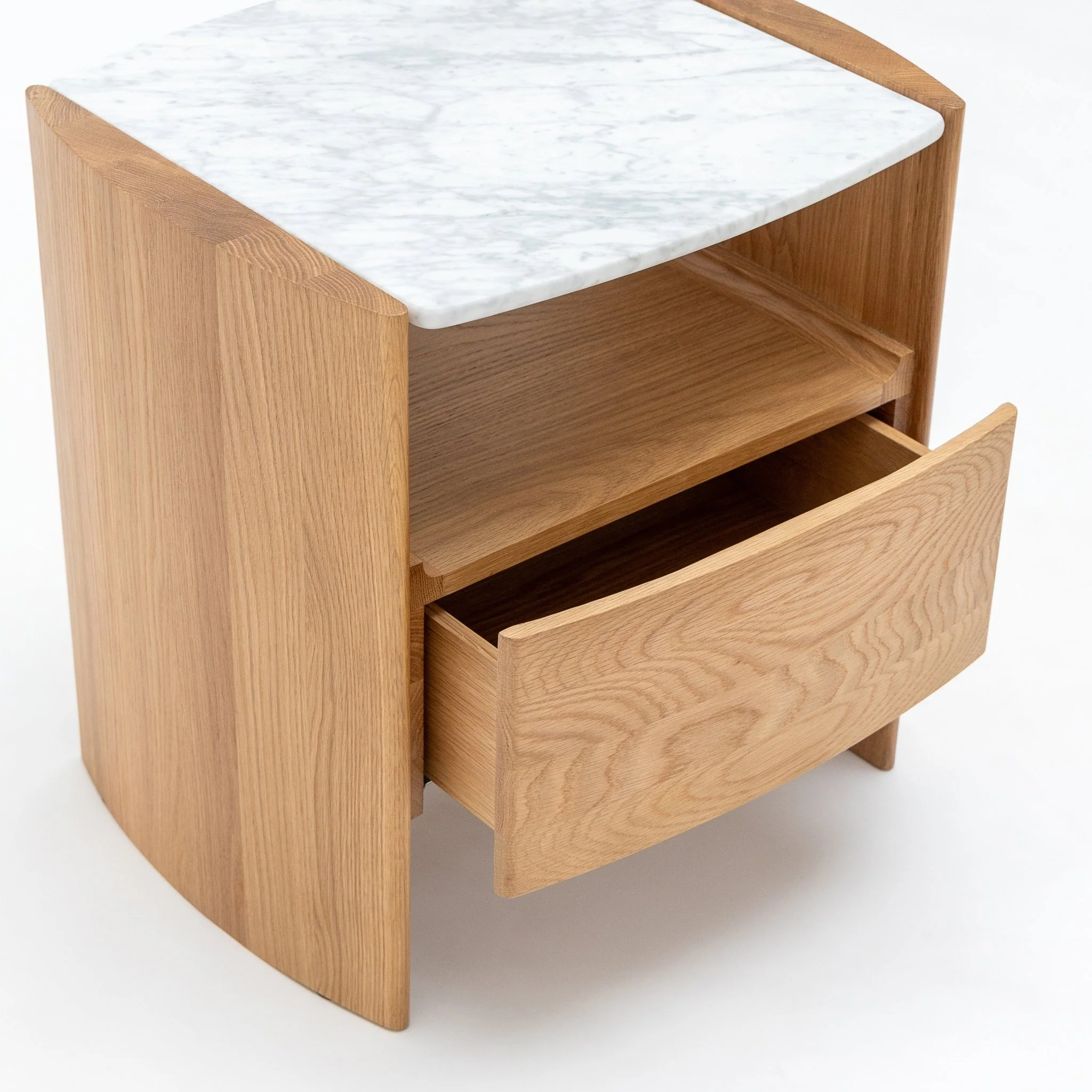 Tathra Nightstand - Light Oak & Bianca Carrara - Image 5