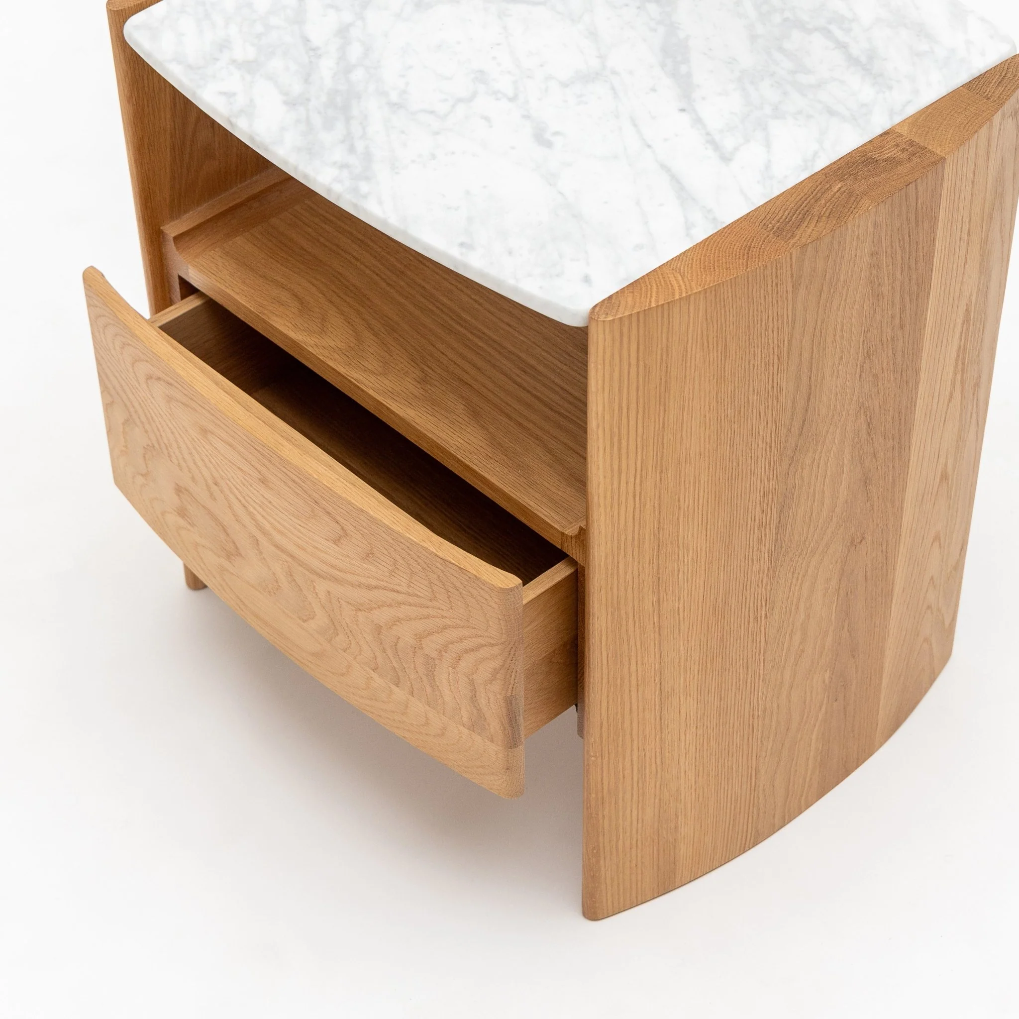 Tathra Nightstand - Light Oak & Bianca Carrara - Image 7