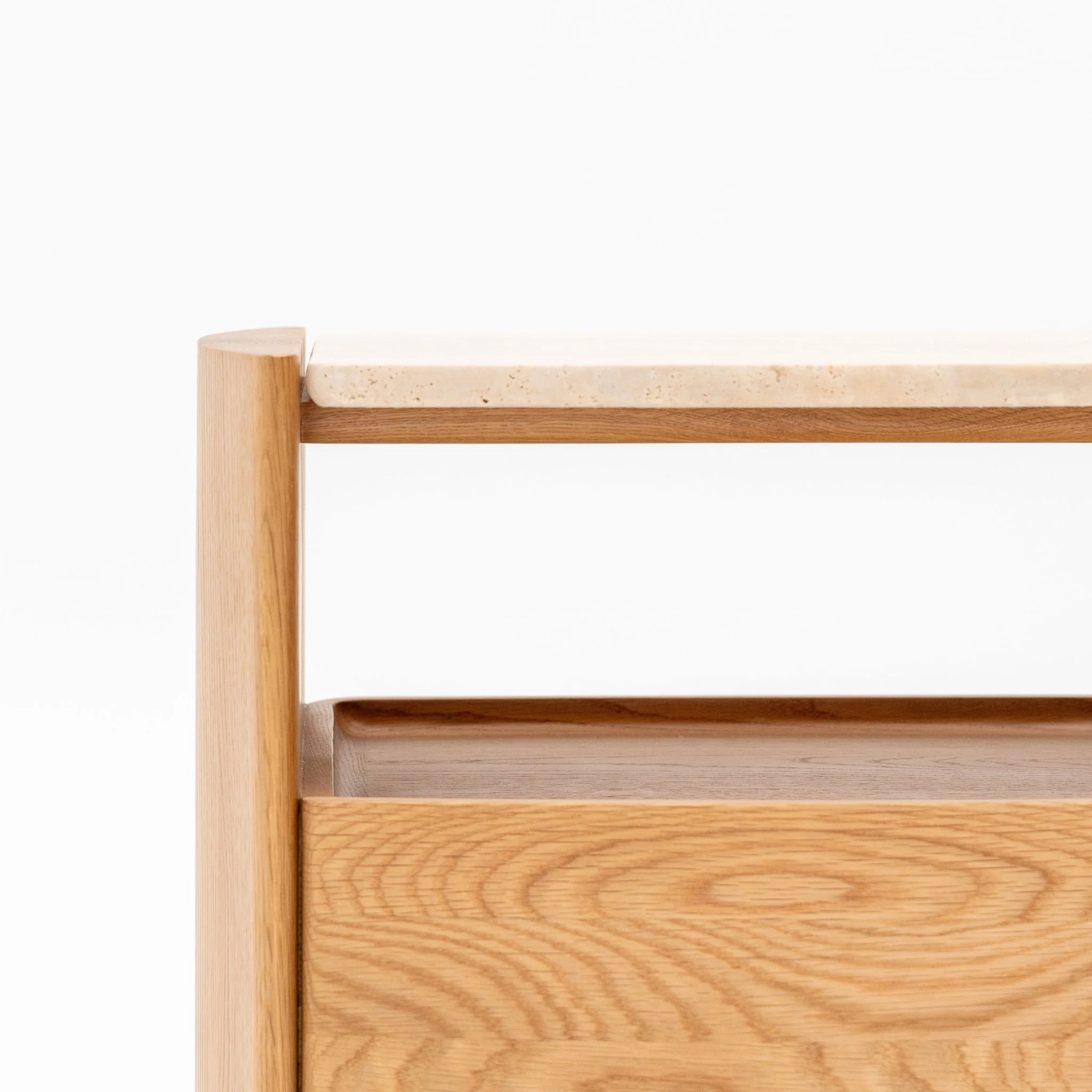 Tathra Nightstand - Light Oak & Travertine - Image 10