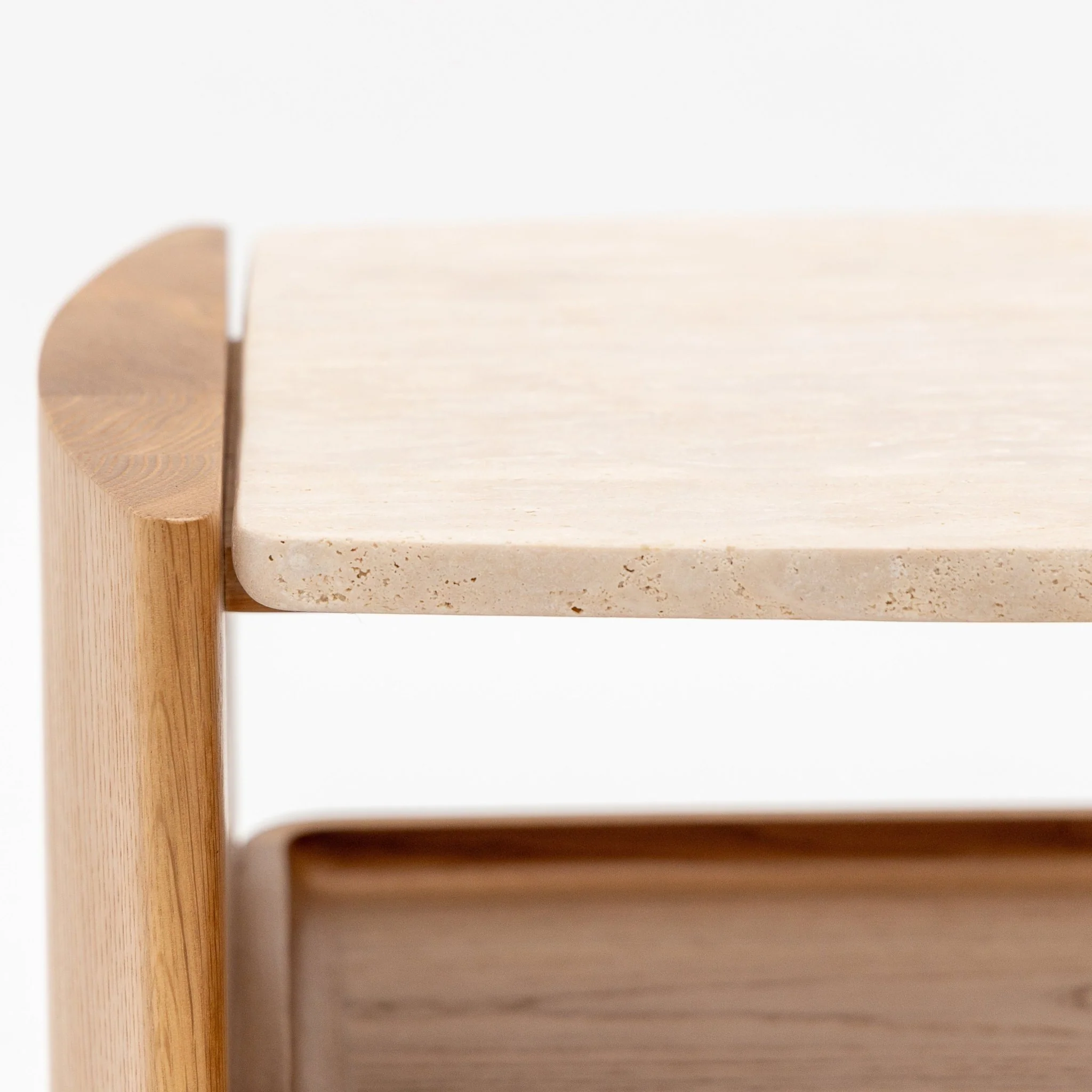 Tathra Nightstand - Light Oak & Travertine - Image 11