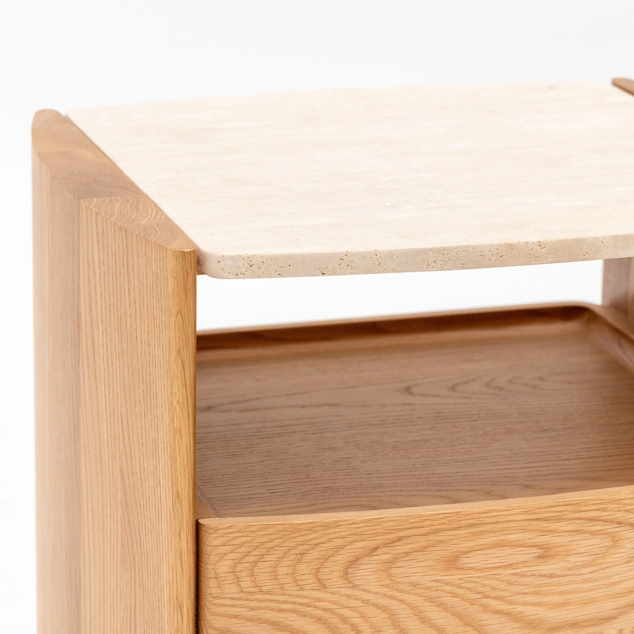 Tathra Nightstand - Light Oak & Travertine - Image 12