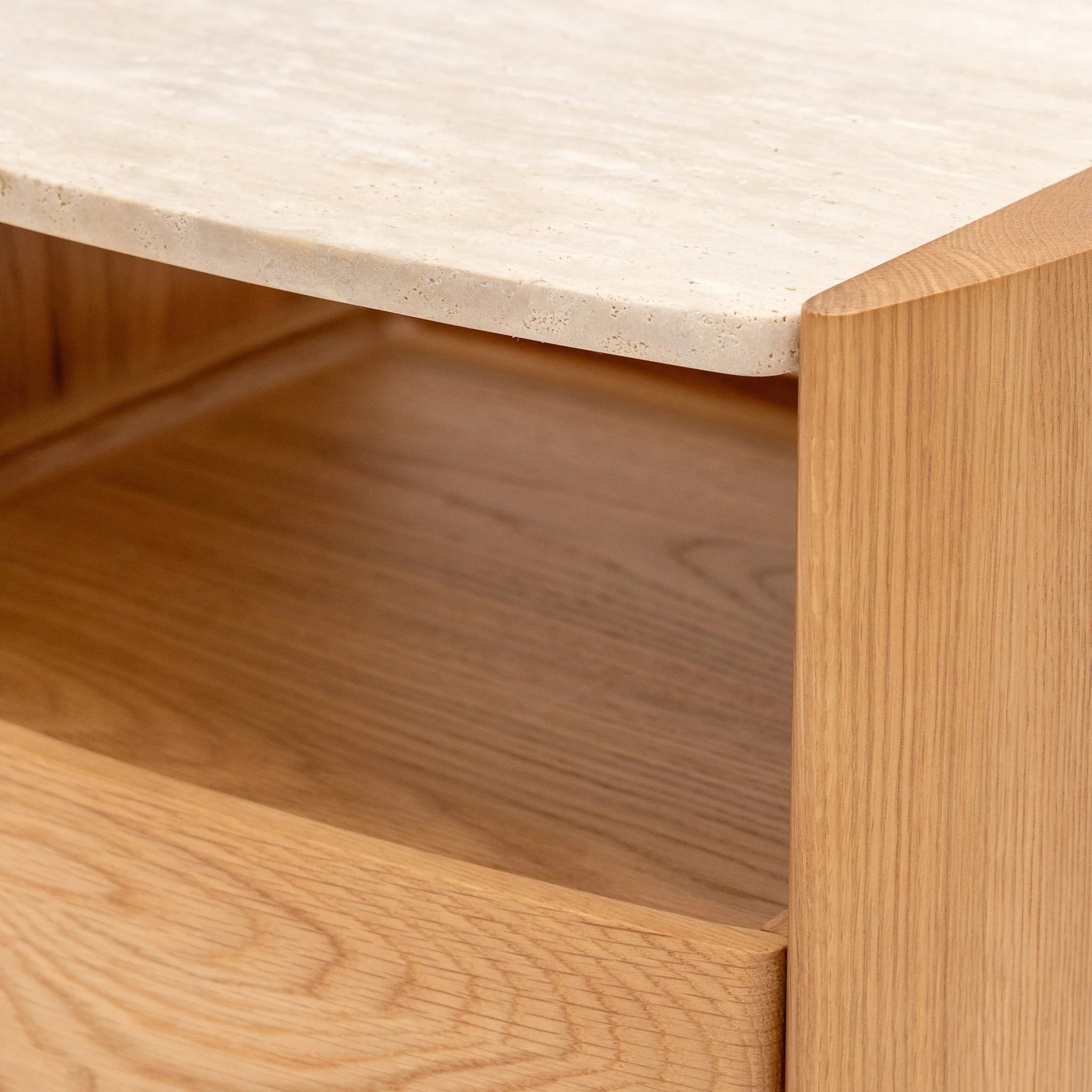 Tathra Nightstand - Light Oak & Travertine - Image 13