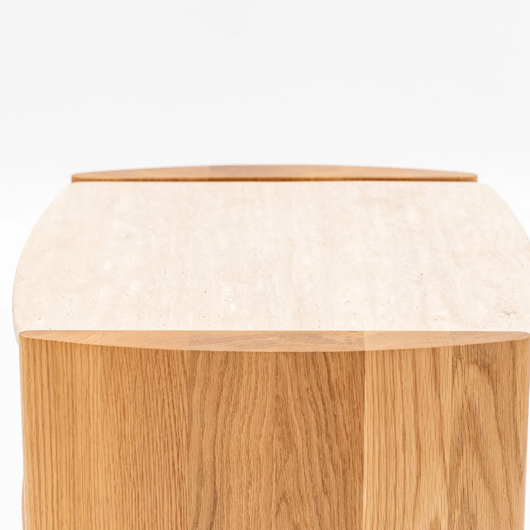 Tathra Nightstand - Light Oak & Travertine - Image 14