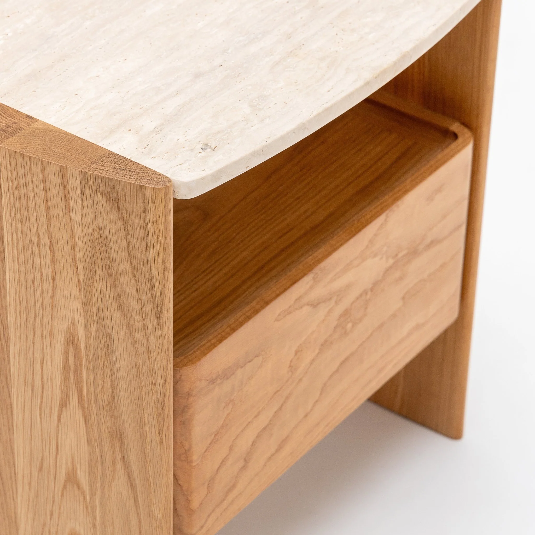 Tathra Nightstand - Light Oak & Travertine - Image 15