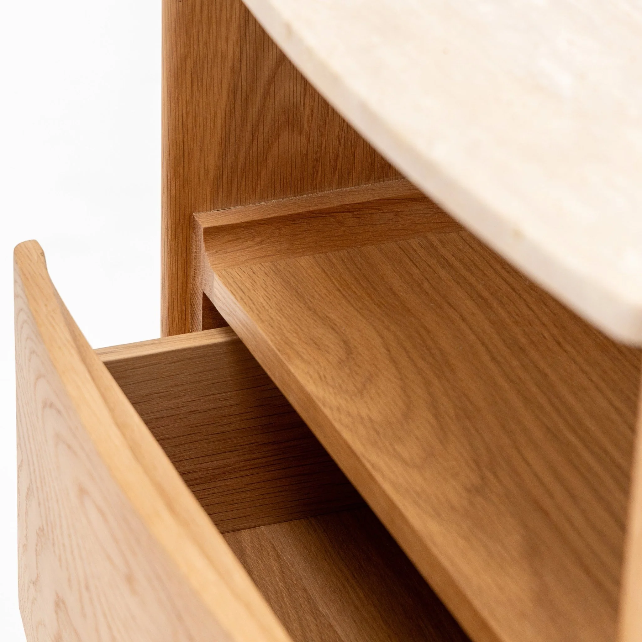 Tathra Nightstand - Light Oak & Travertine - Image 9