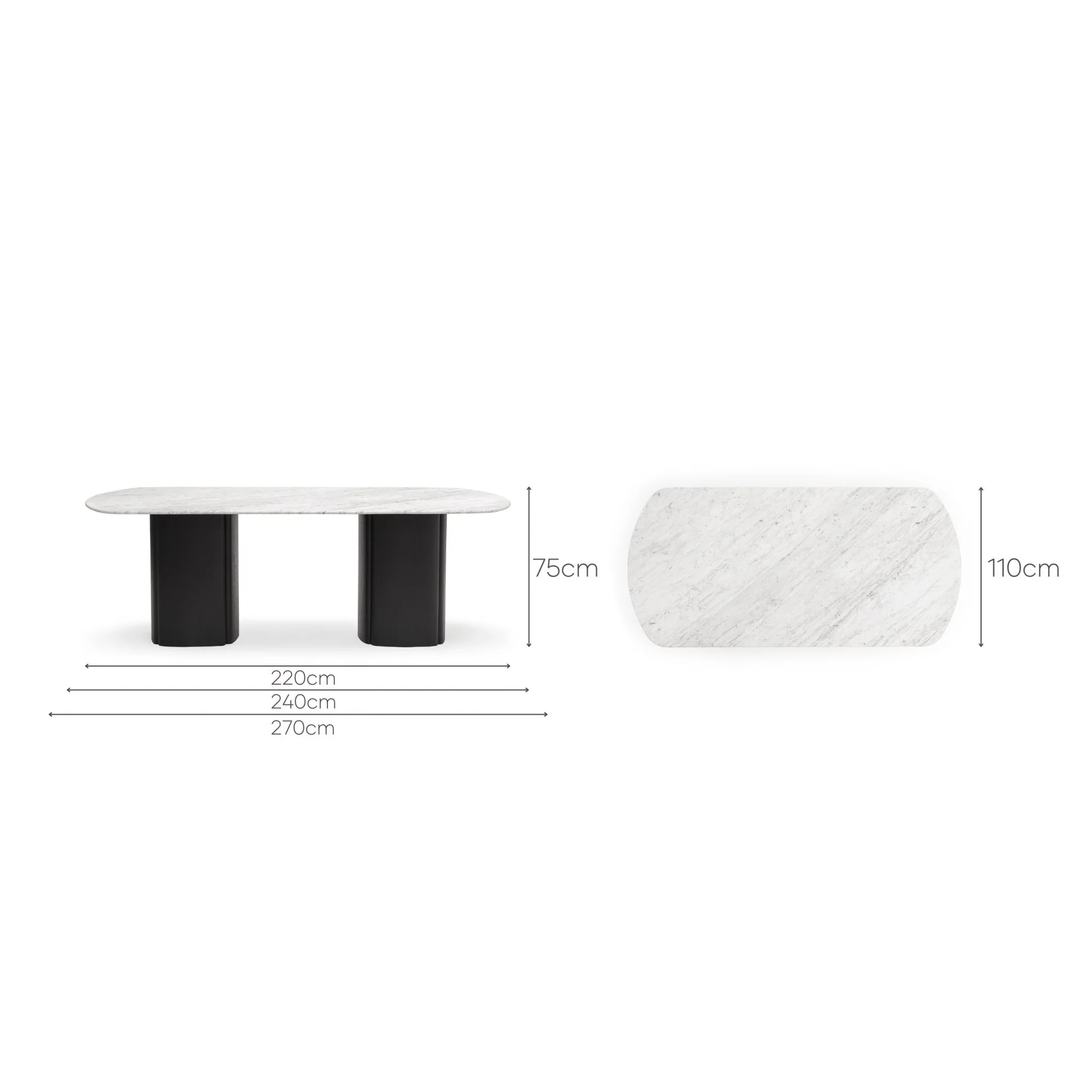 Tathra Table - Black Oak & Bianca Carrara - Image 22