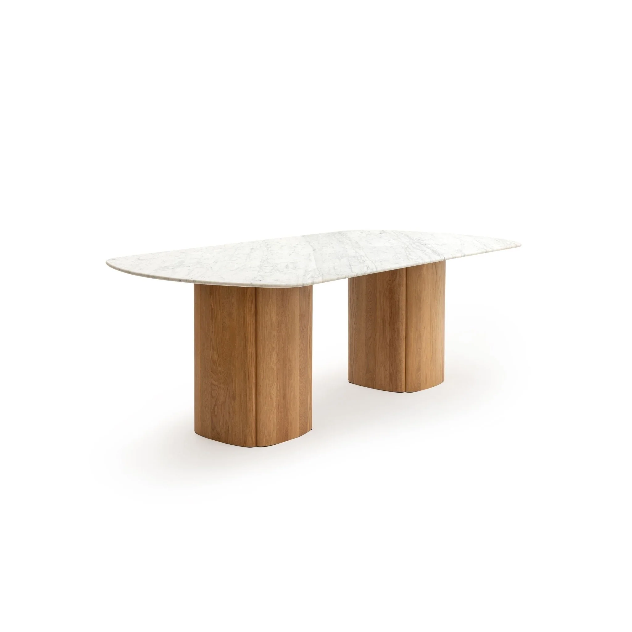 Tathra Table - Light Oak & Bianca Carrara - Image 3