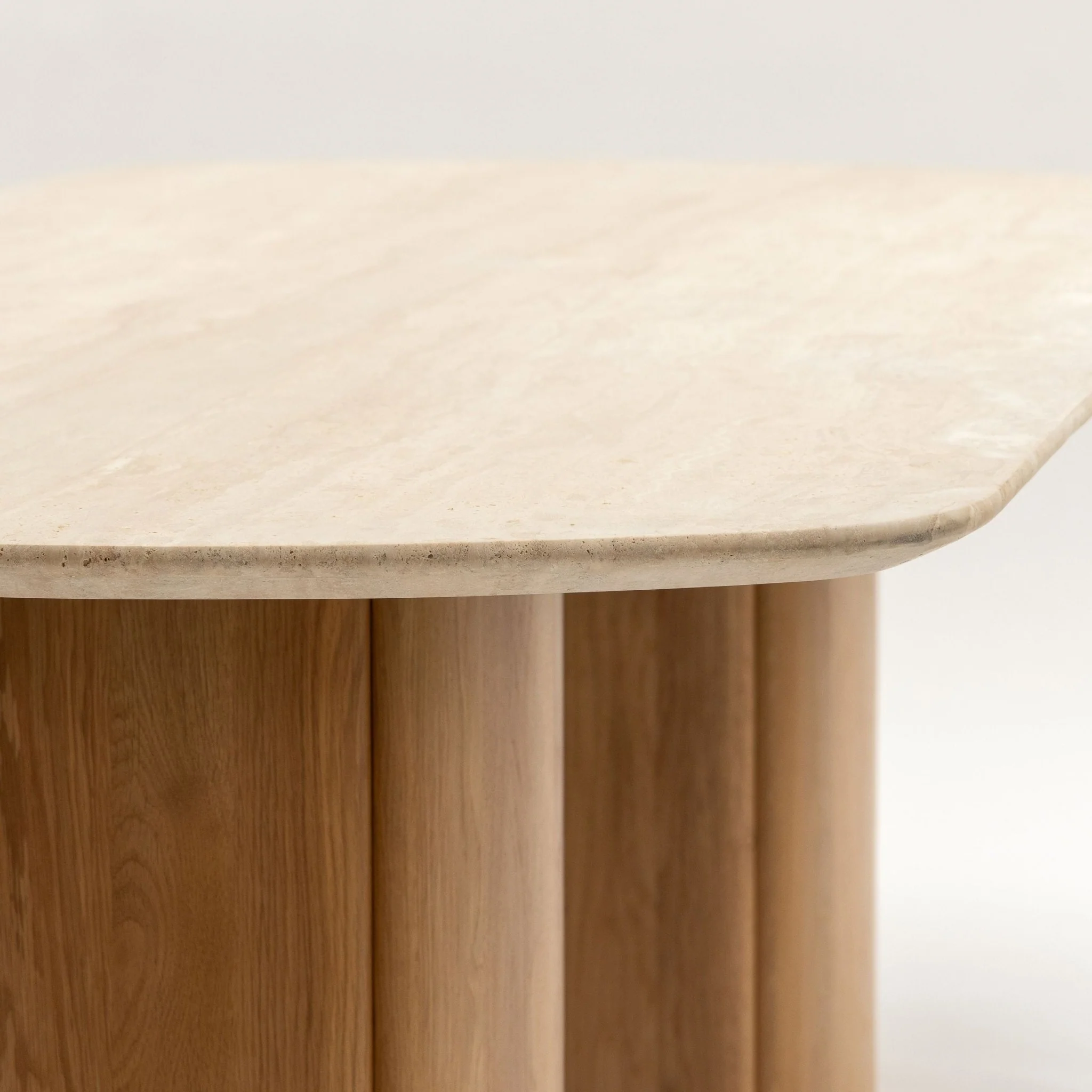 Tathra Table - Light Oak & Travertine - Image 6