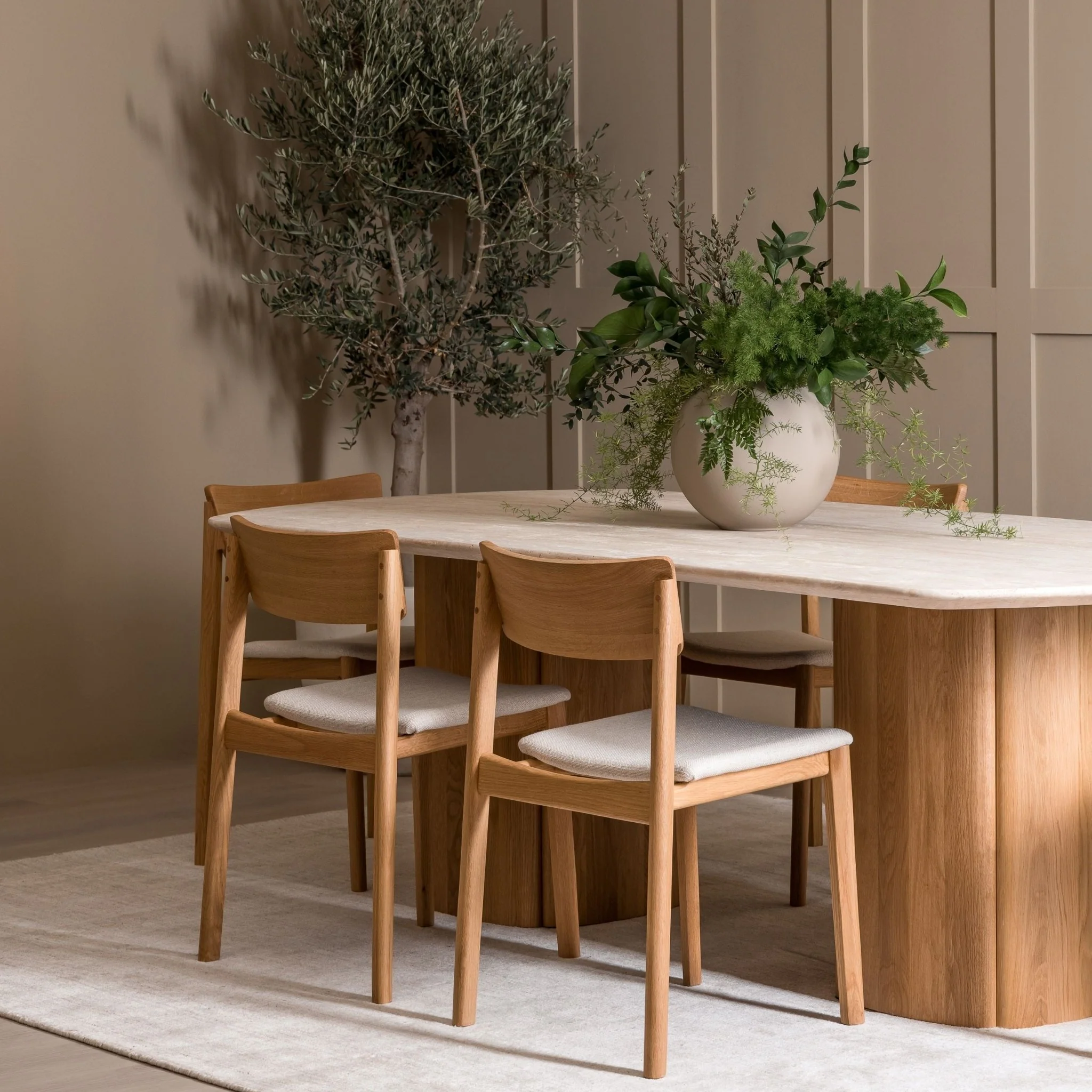 Tathra Table - Light Oak & Travertine - Image 8