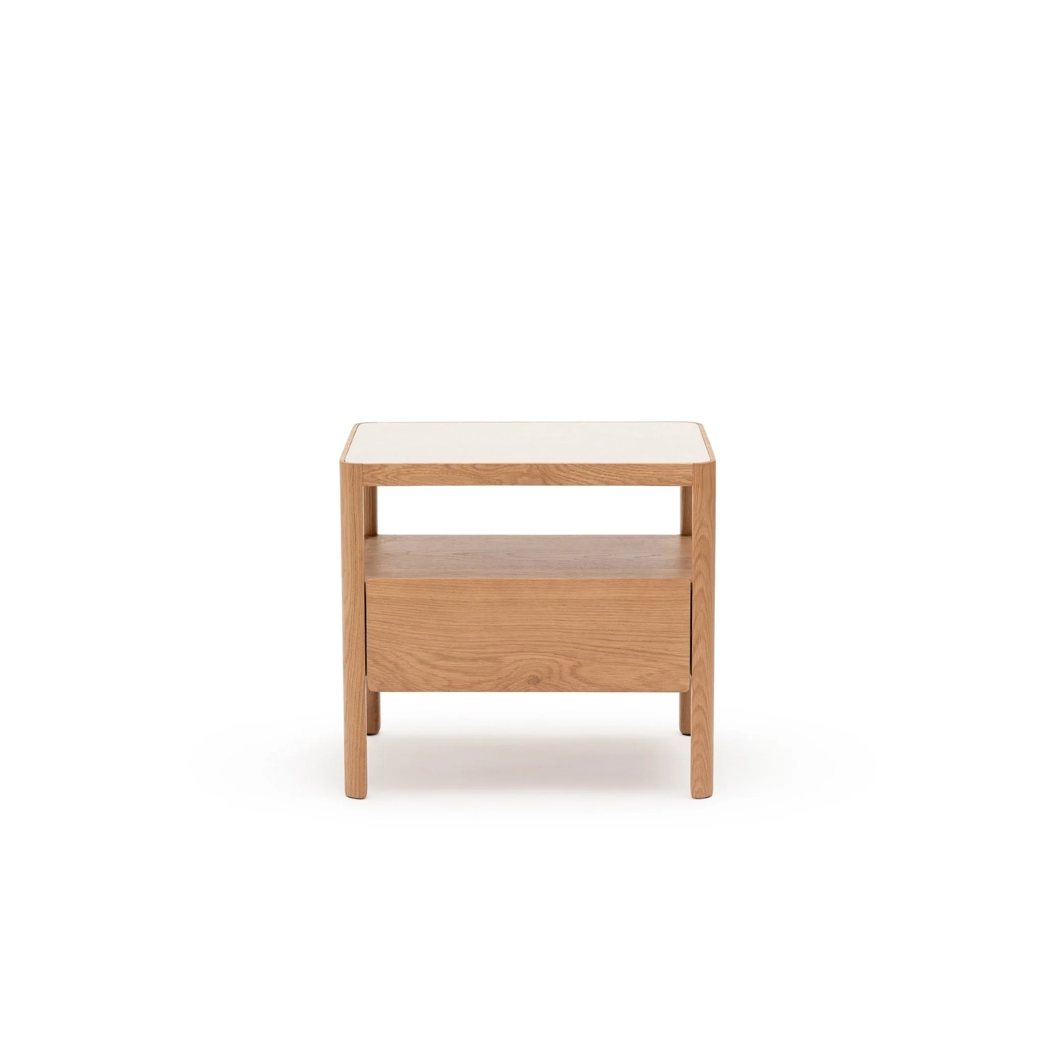 Theo Nightstand 60 - Light Oak & Sintered Stone