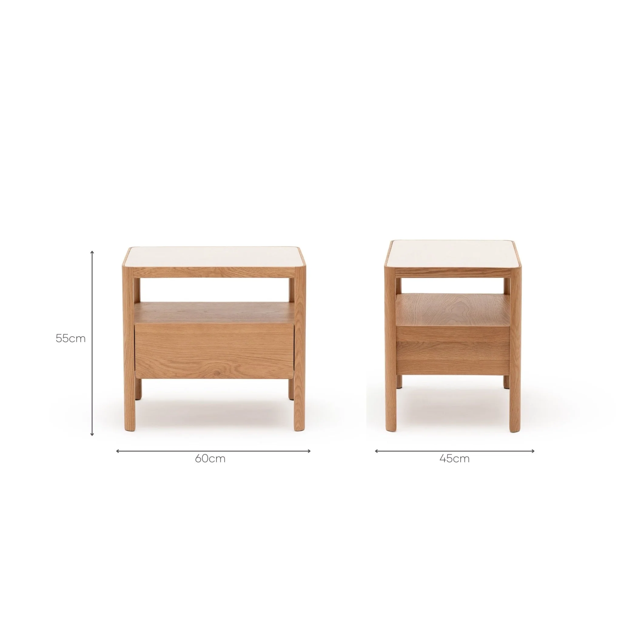 Theo Nightstand 60 - Light Oak & Sintered Stone - Image 15