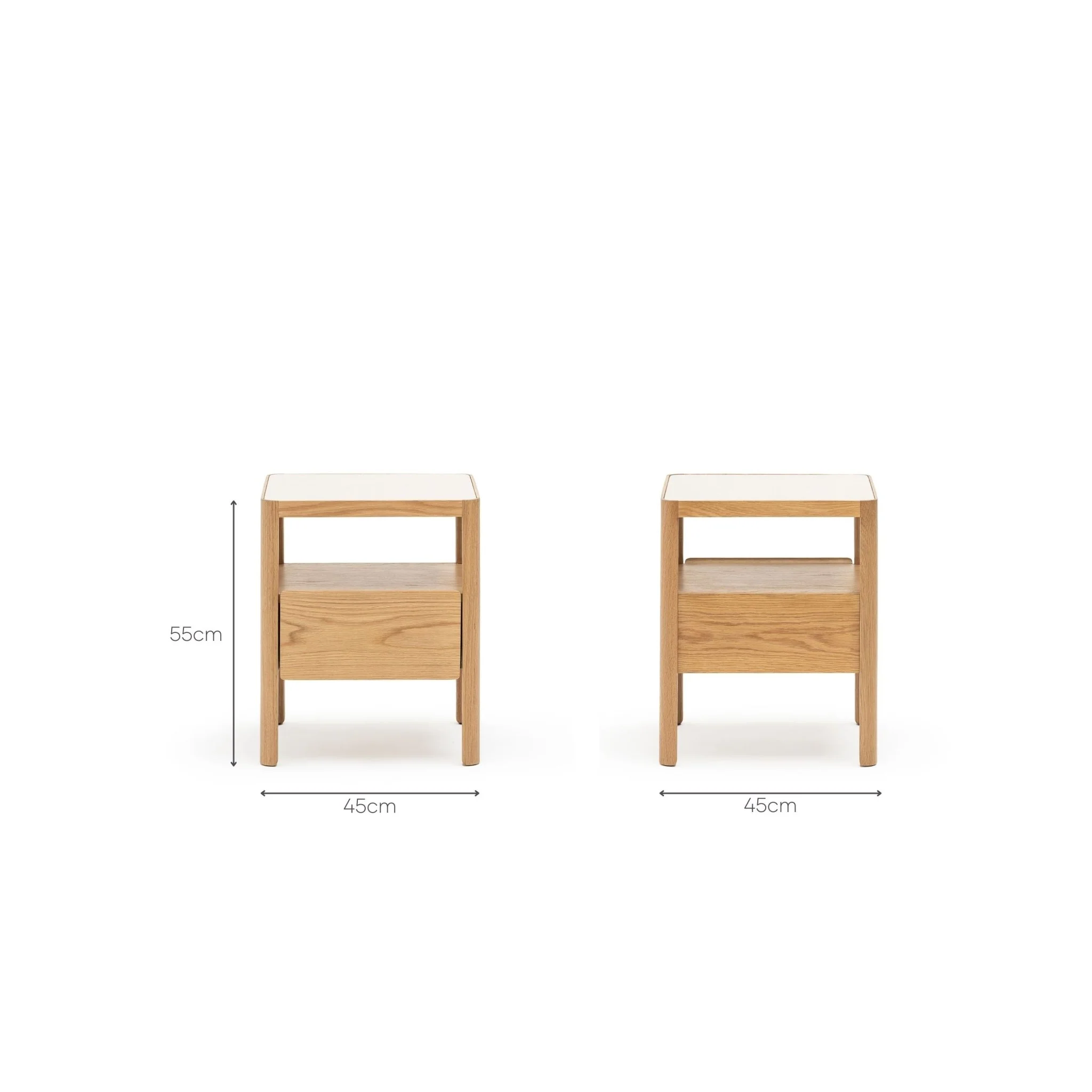 Theo Nightstand 45 - Light Oak & Sintered Stone - Image 14