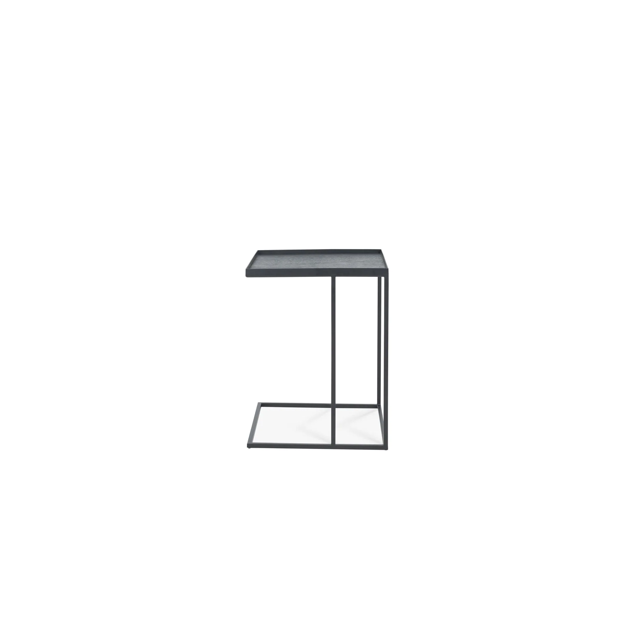 Tray Side Table - Varnished Wood - Black - Square - Image 3