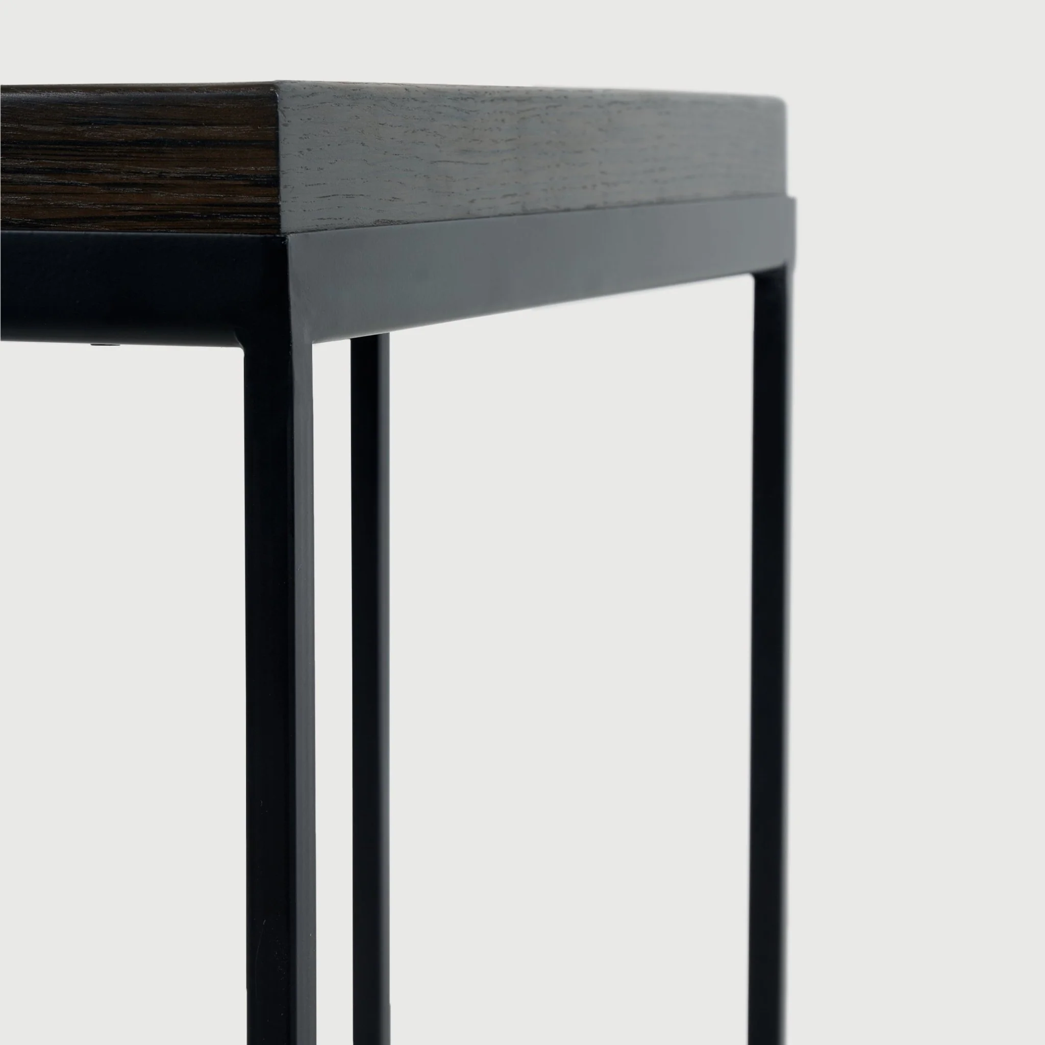 Tray Side Table - Varnished Wood - Black - Square - Image 10