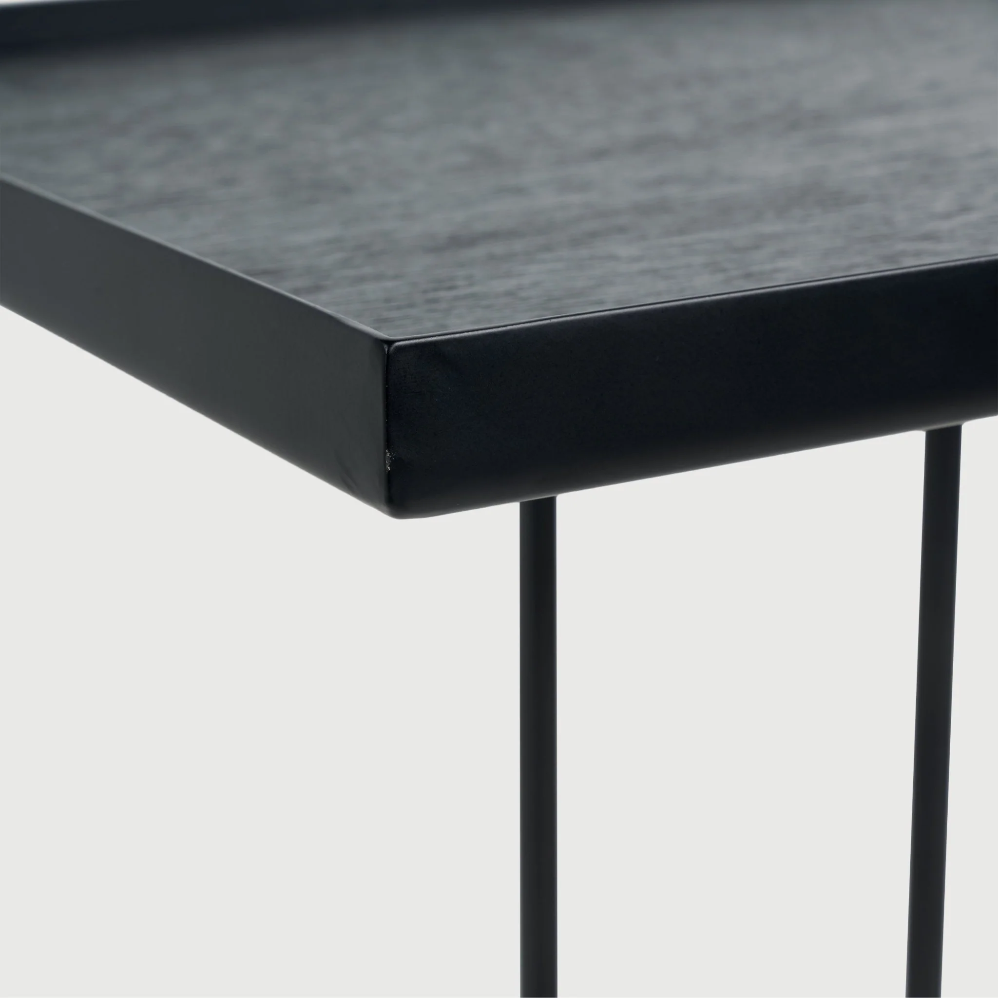 Tray Side Table - Varnished Wood - Black - Image 8
