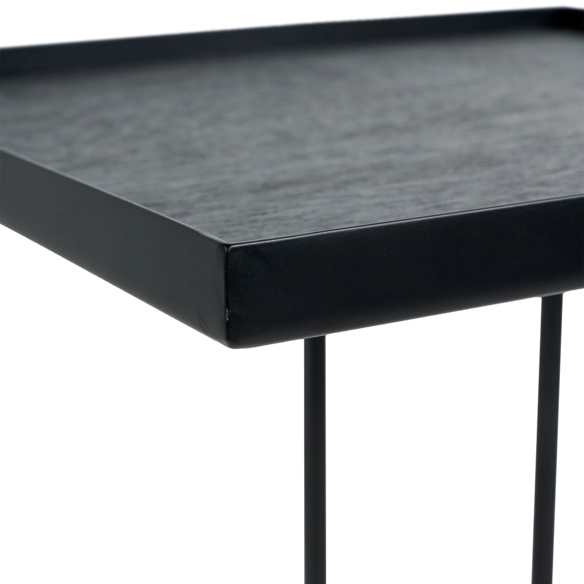 Tray Side Table - Varnished Wood - Black - Square - Image 7