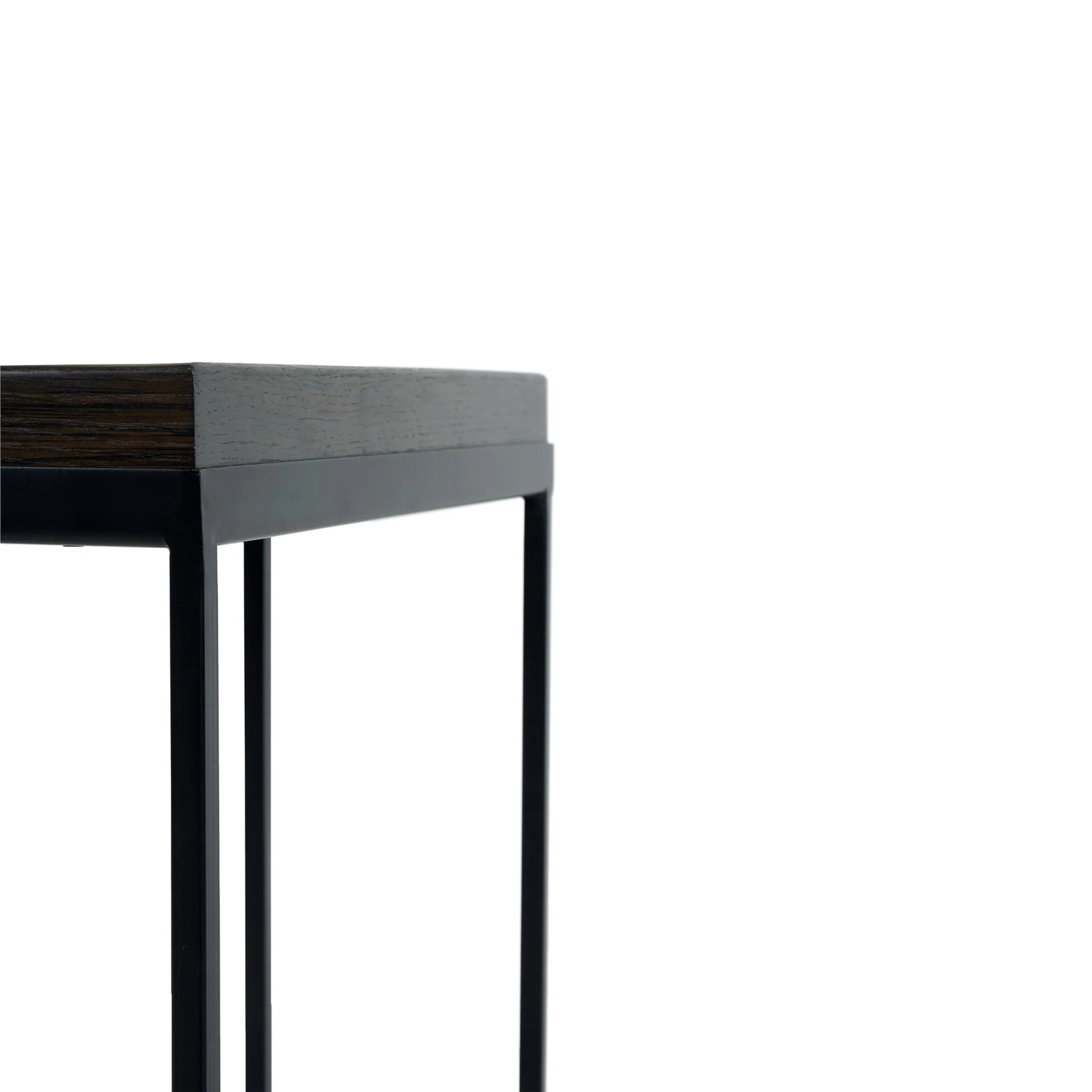 Tray Side Table - Varnished Wood - Black - Square - Image 8