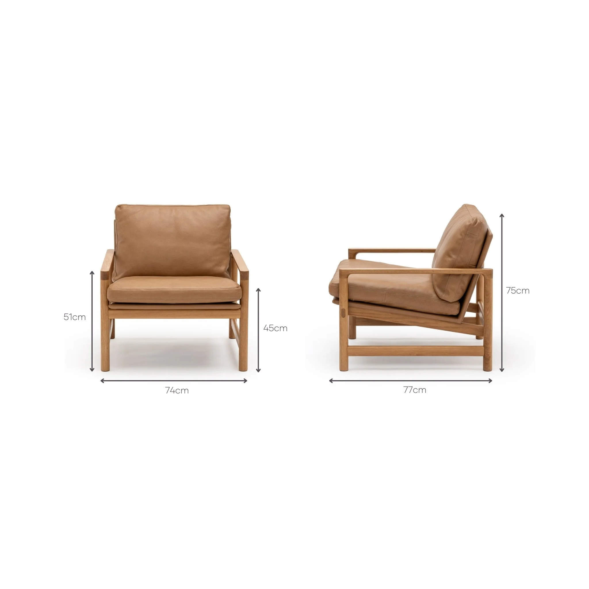 Troubadour Chair - Light Oak & Pecan Leather - Image 10