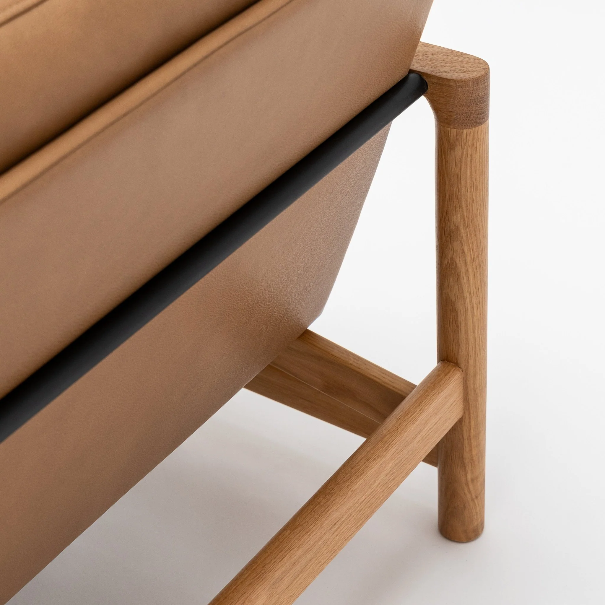 Troubadour Chair - Light Oak & Pecan Leather - Image 8