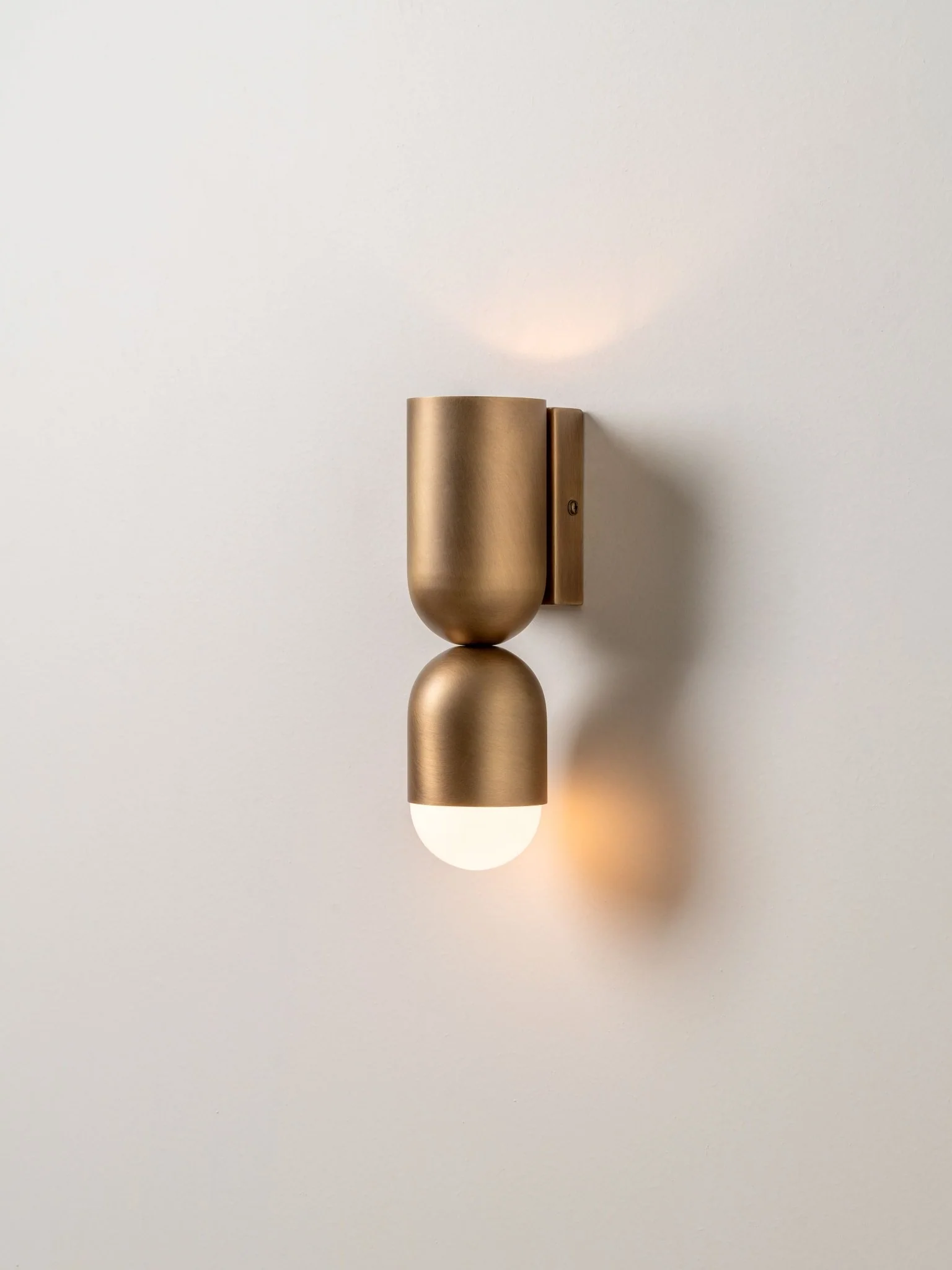 Tuba - 2 Light Aged Brass And Opal Wall Light - Image 2