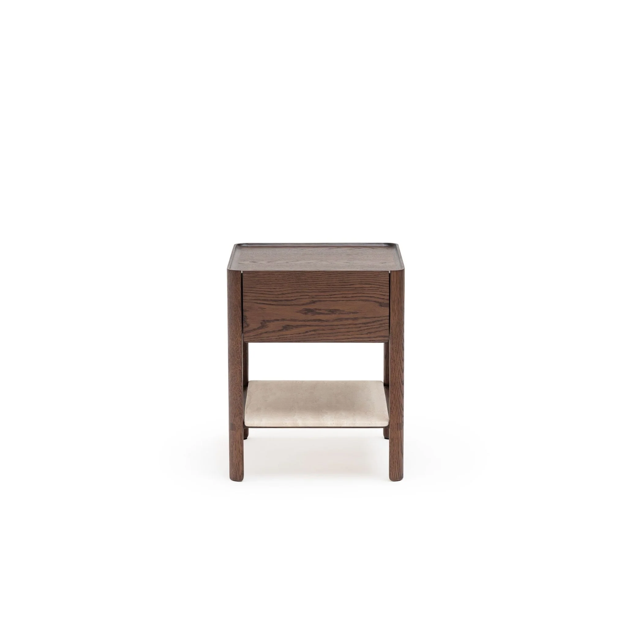 Tye Nightstand 45  - Espresso Oak & Travertine