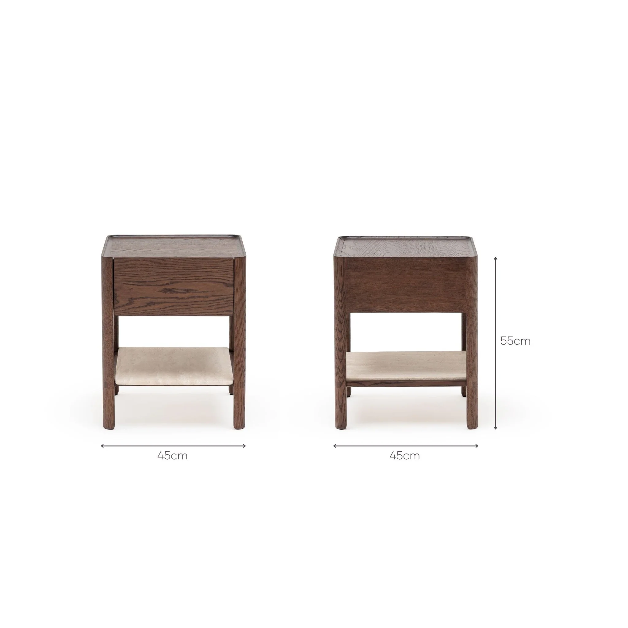 Tye Nightstand 45  - Espresso Oak & Travertine - Image 16