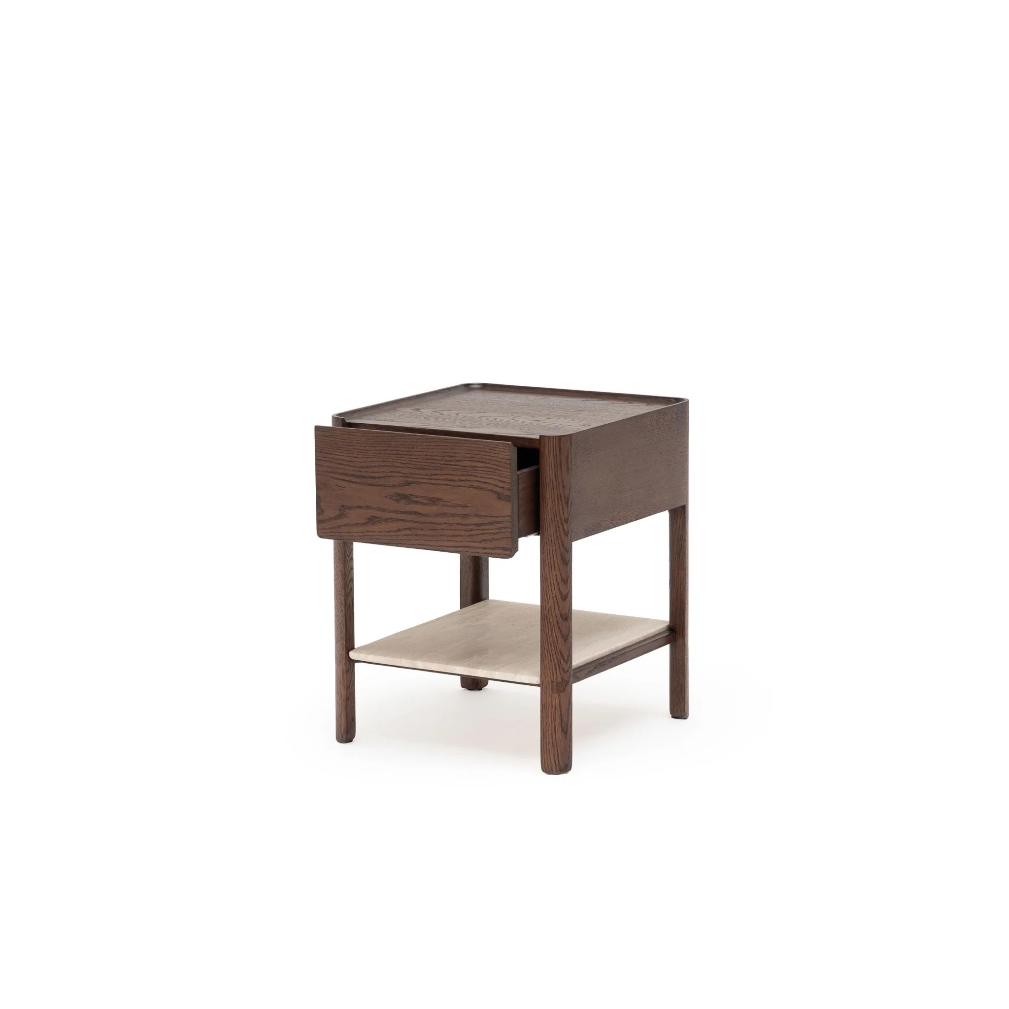Tye Nightstand 45  - Espresso Oak & Travertine - Image 3