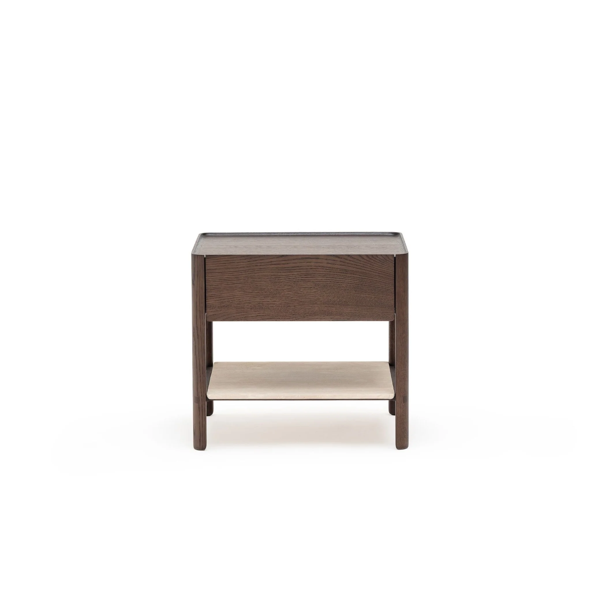 Tye Nightstand 60  - Espresso Oak & Travertine