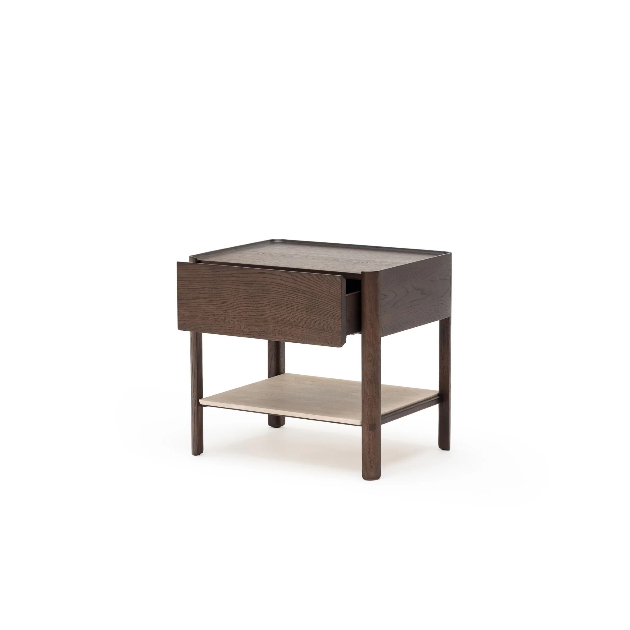 Tye Nightstand 60  - Espresso Oak & Travertine - Image 2