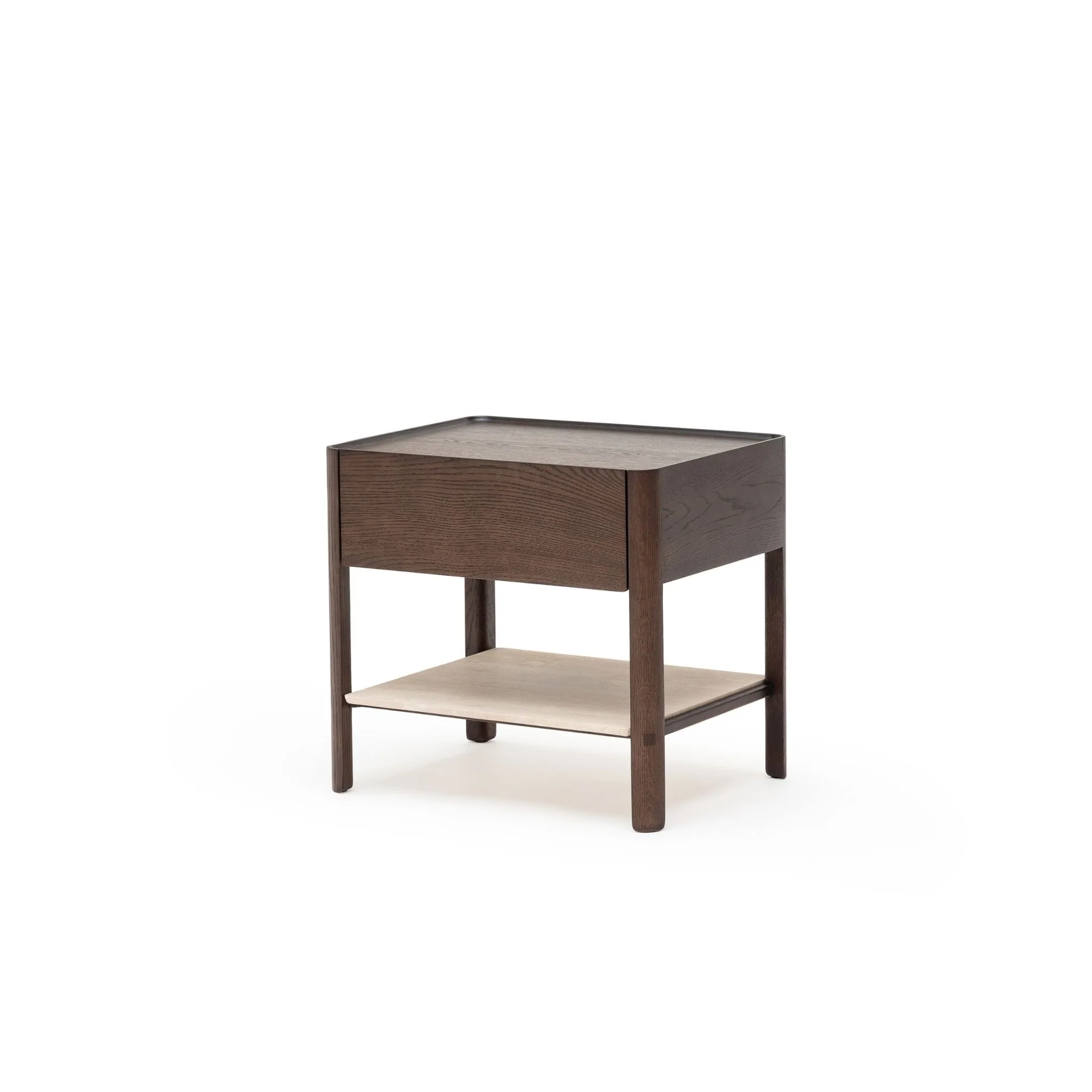 Tye Nightstand 60  - Espresso Oak & Travertine - Image 3