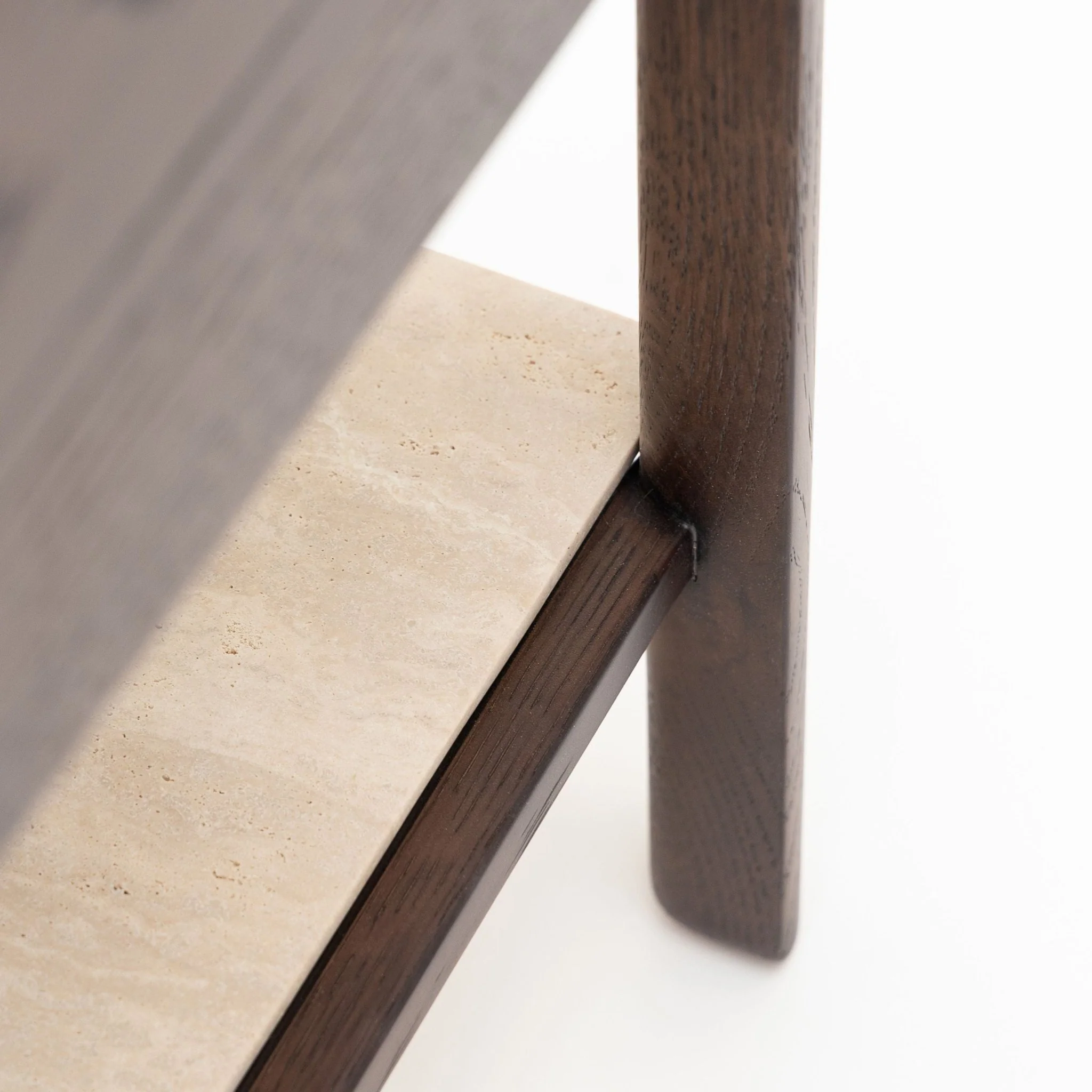 Tye Nightstand 60  - Espresso Oak & Travertine - Image 9