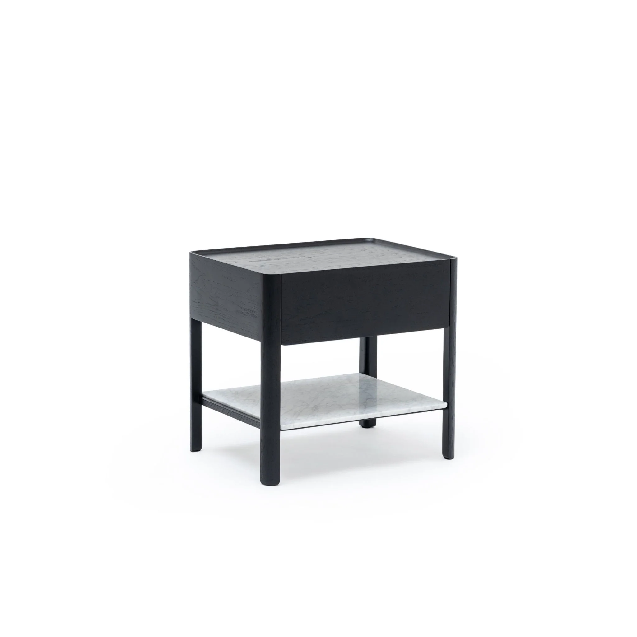 Tye Nightstand 60 - Black Oak & Bianca Carrara - Image 3