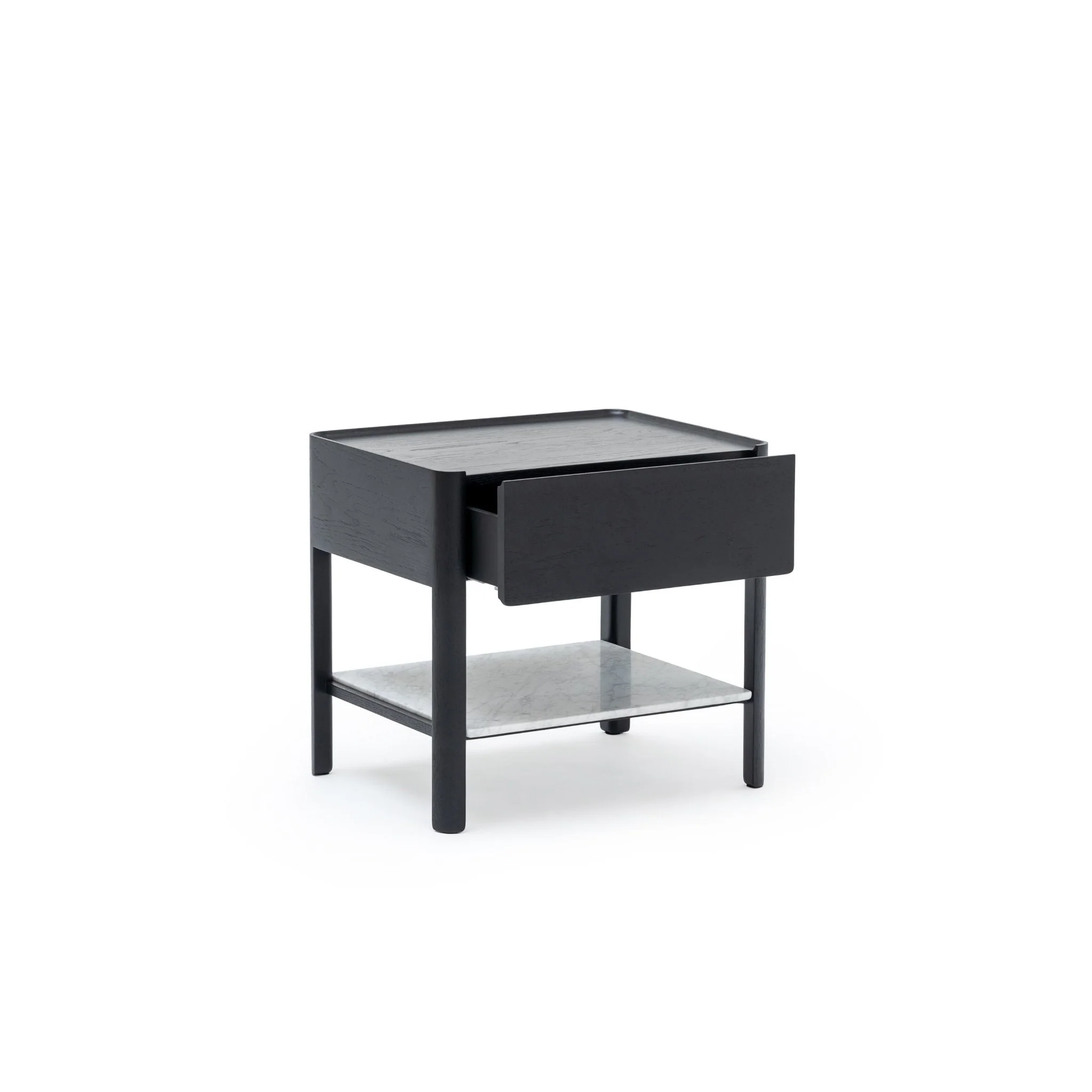 Tye Nightstand 60 - Black Oak & Bianca Carrara - Image 4