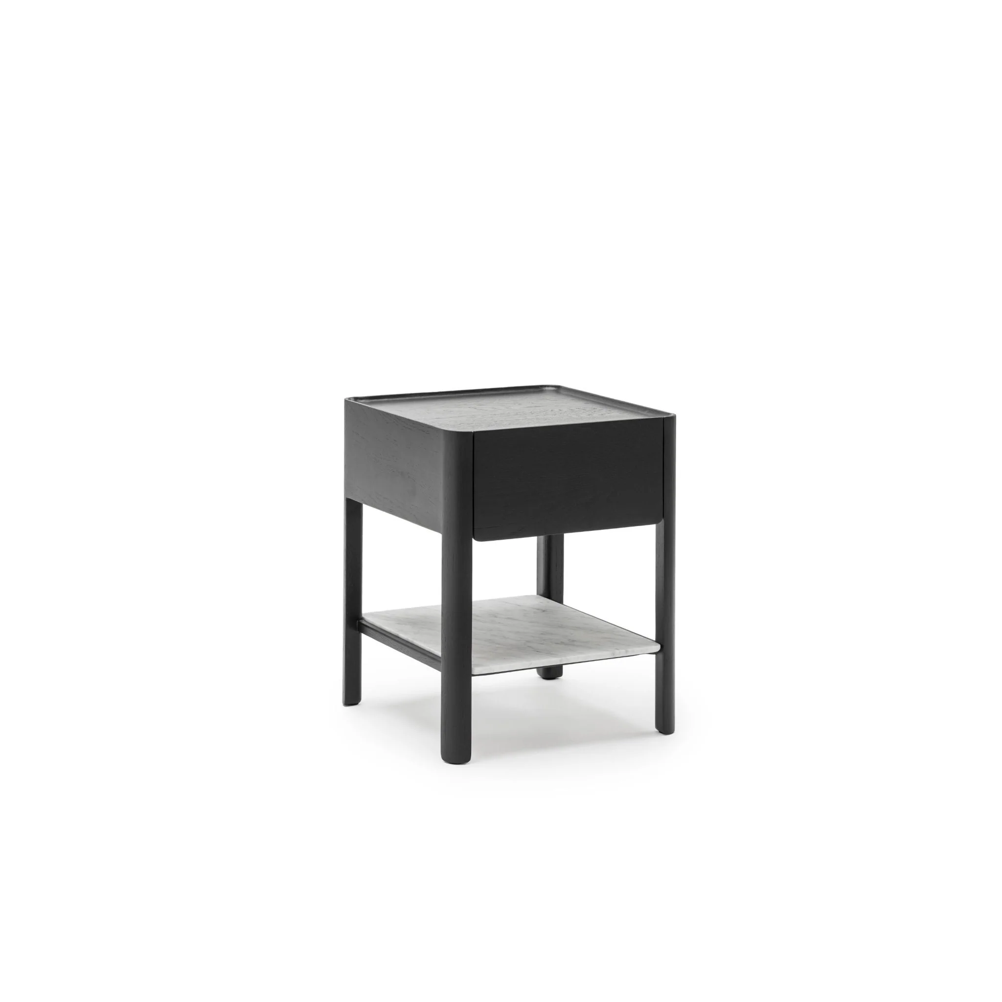 Tye Nightstand 45 - Black Oak & Bianca Carrara - Image 2