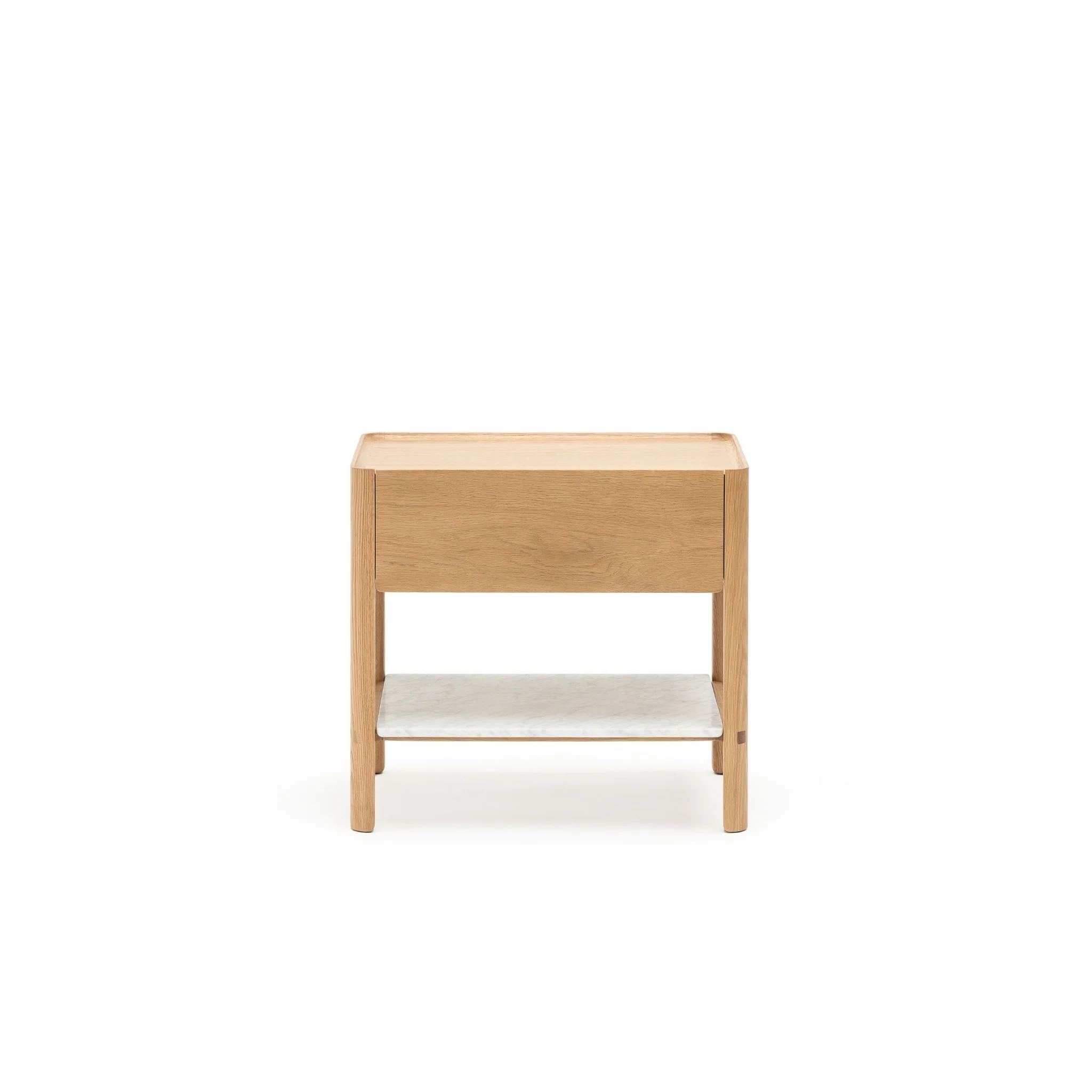 Tye Nightstand 60 - Light Oak & Bianca Carrara