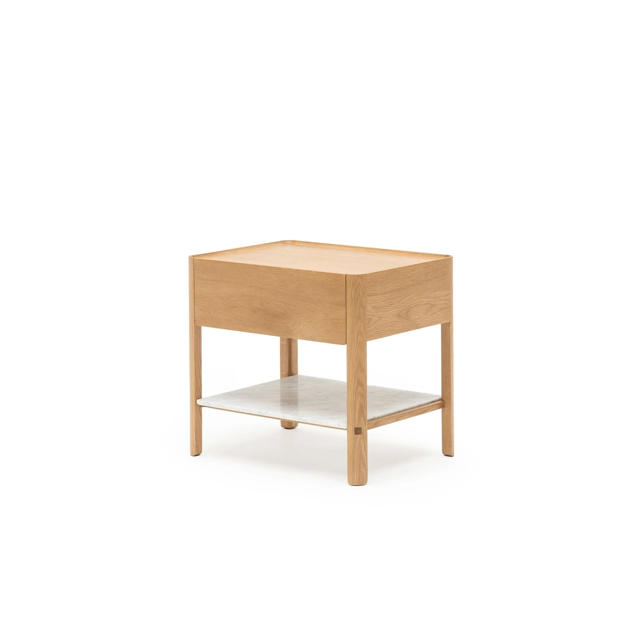Tye Nightstand 60 - Light Oak & Bianca Carrara - Image 4