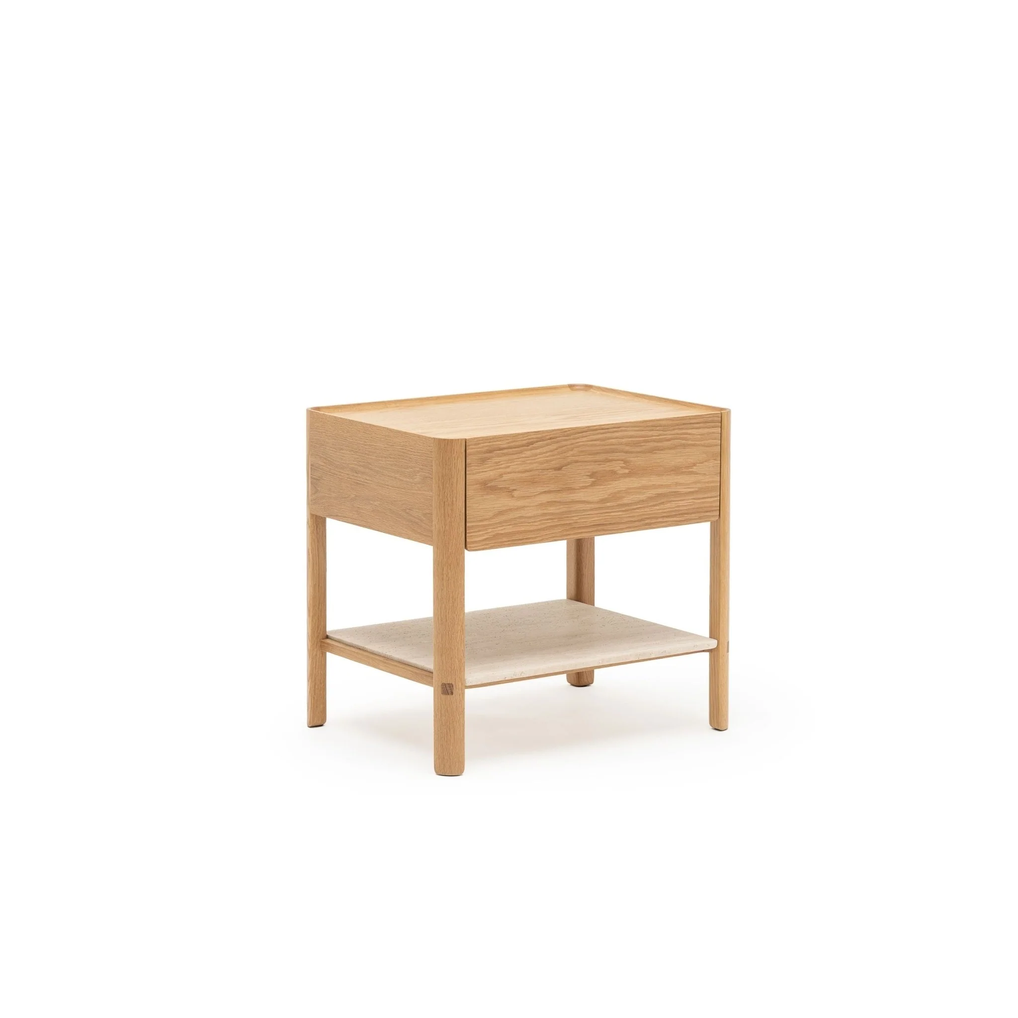 Tye Nightstand 60 - Light Oak & Travertine - Image 2