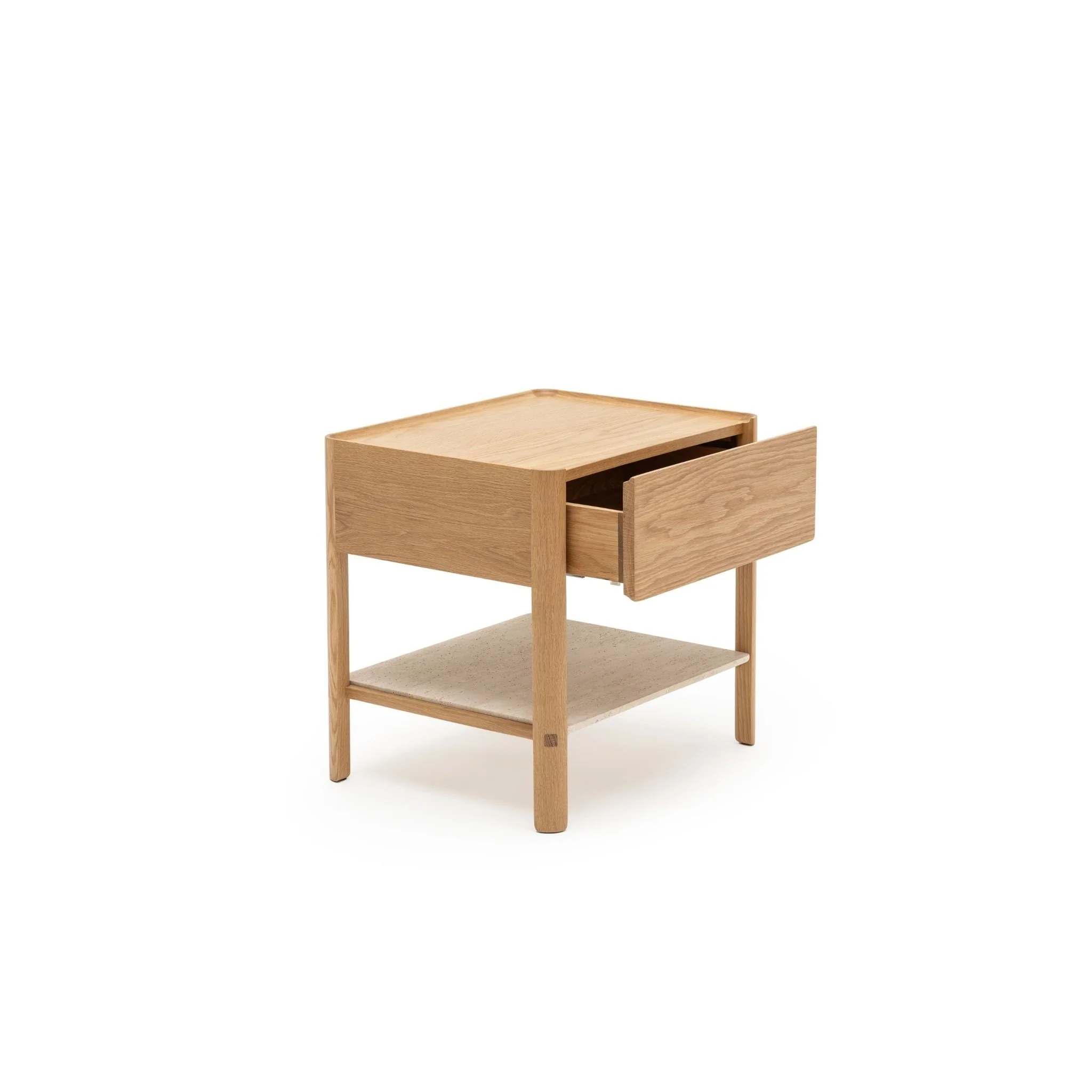 Tye Nightstand 60 - Light Oak & Travertine - Image 3