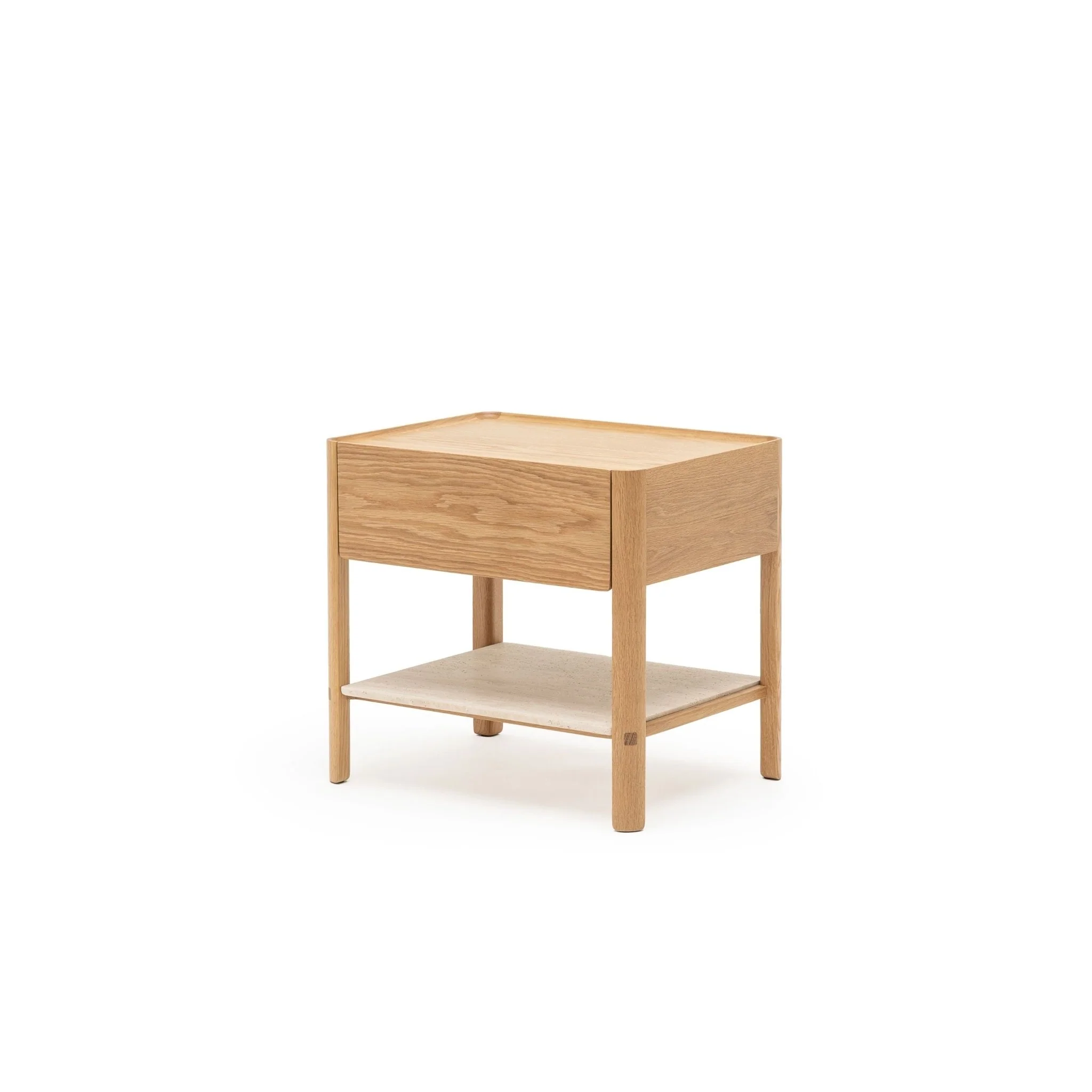 Tye Nightstand 60 - Light Oak & Travertine - Image 4