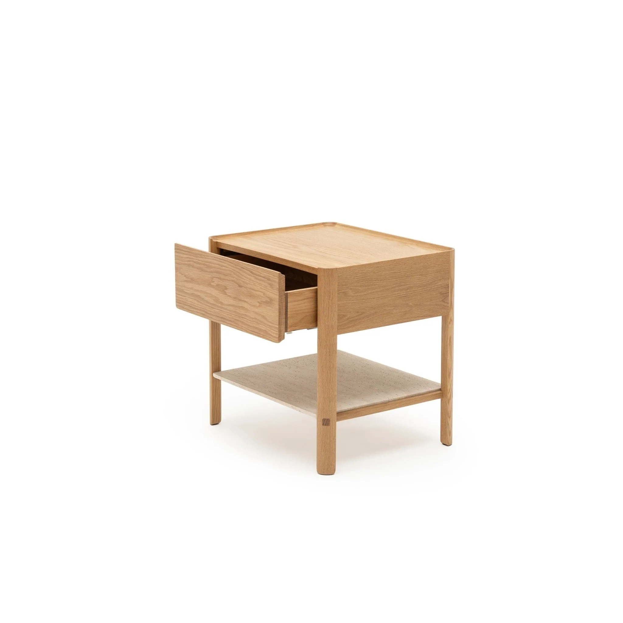 Tye Nightstand 60 - Light Oak & Travertine - Image 5