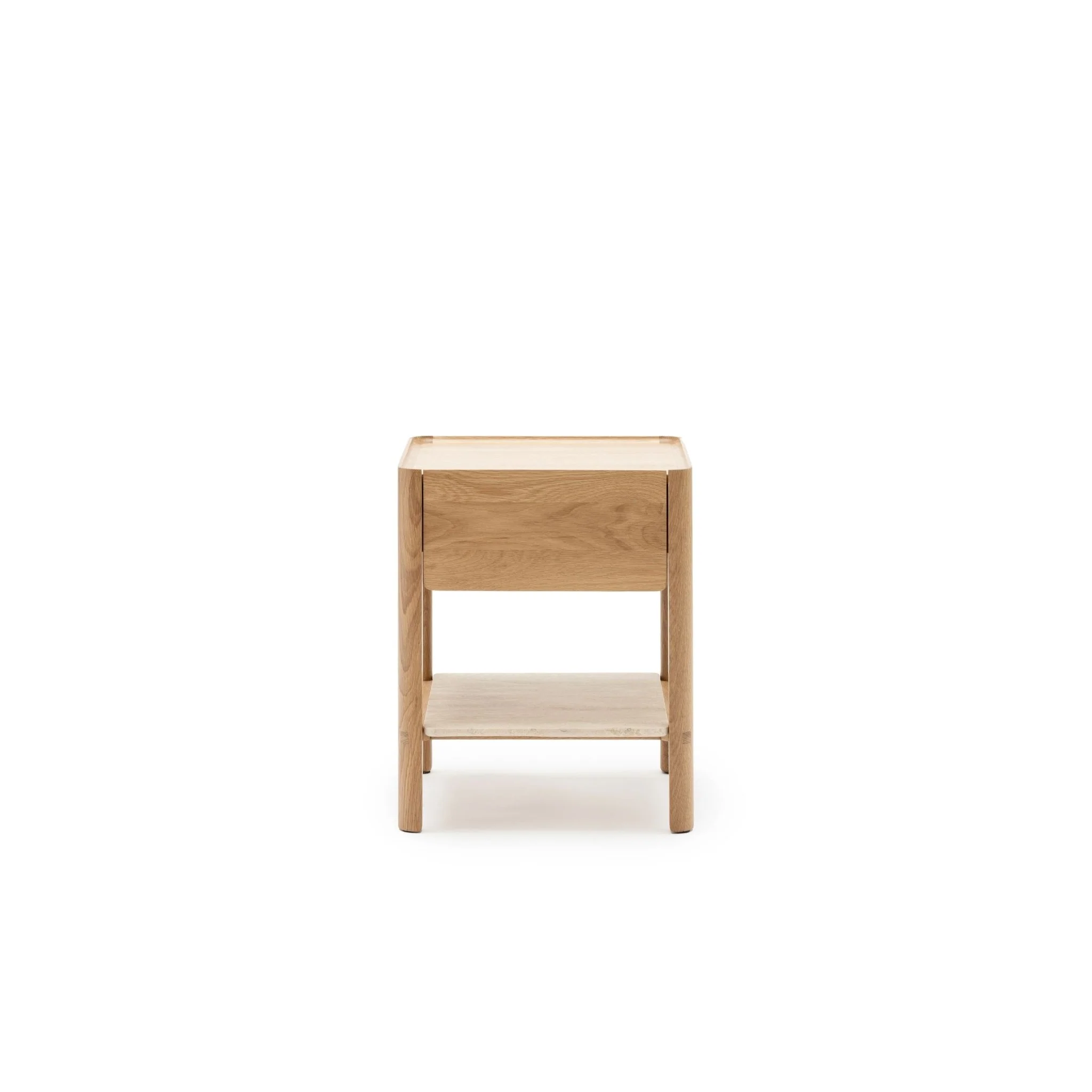 Tye Nightstand 45 - Light Oak & Travertine