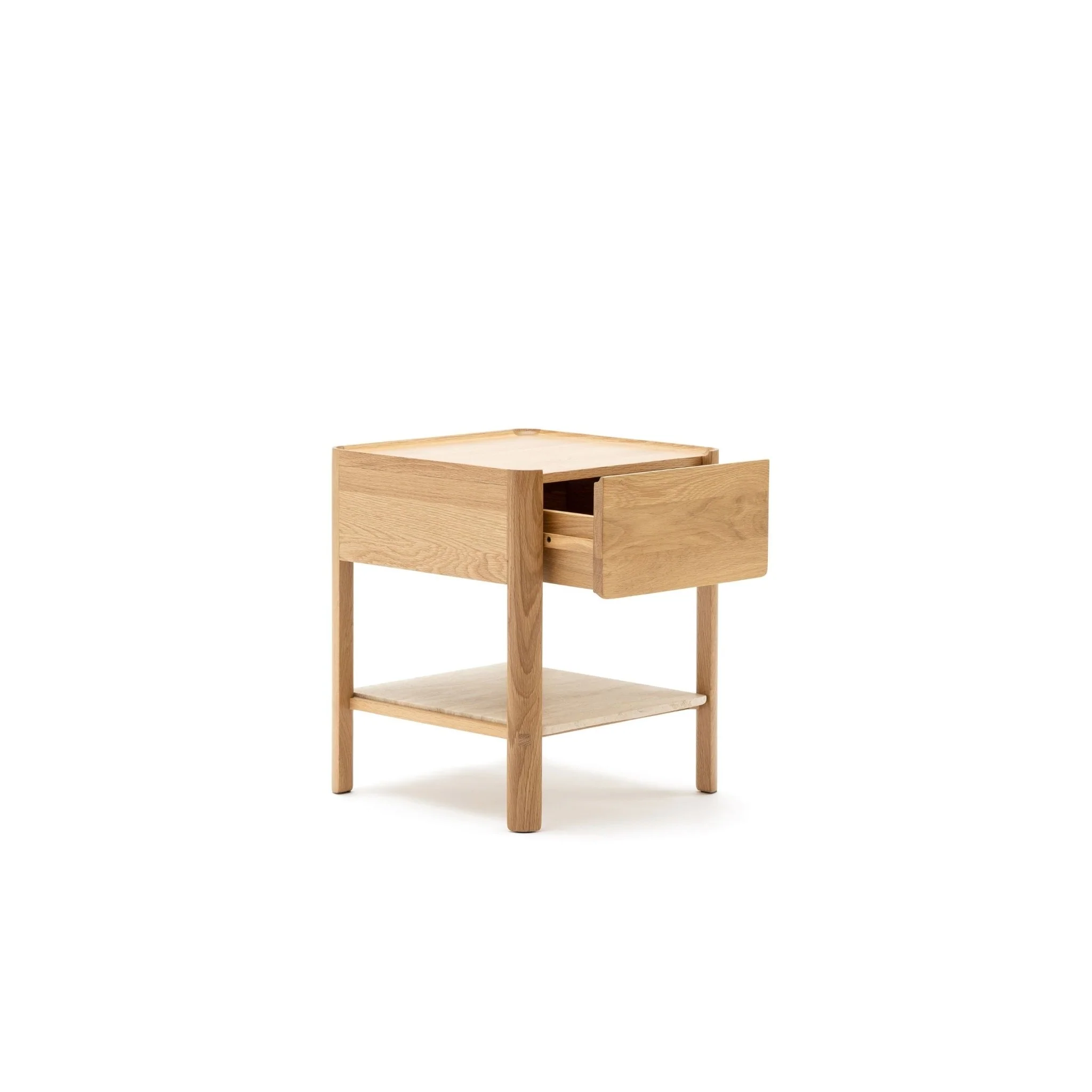 Tye Nightstand 45 - Light Oak & Travertine - Image 4