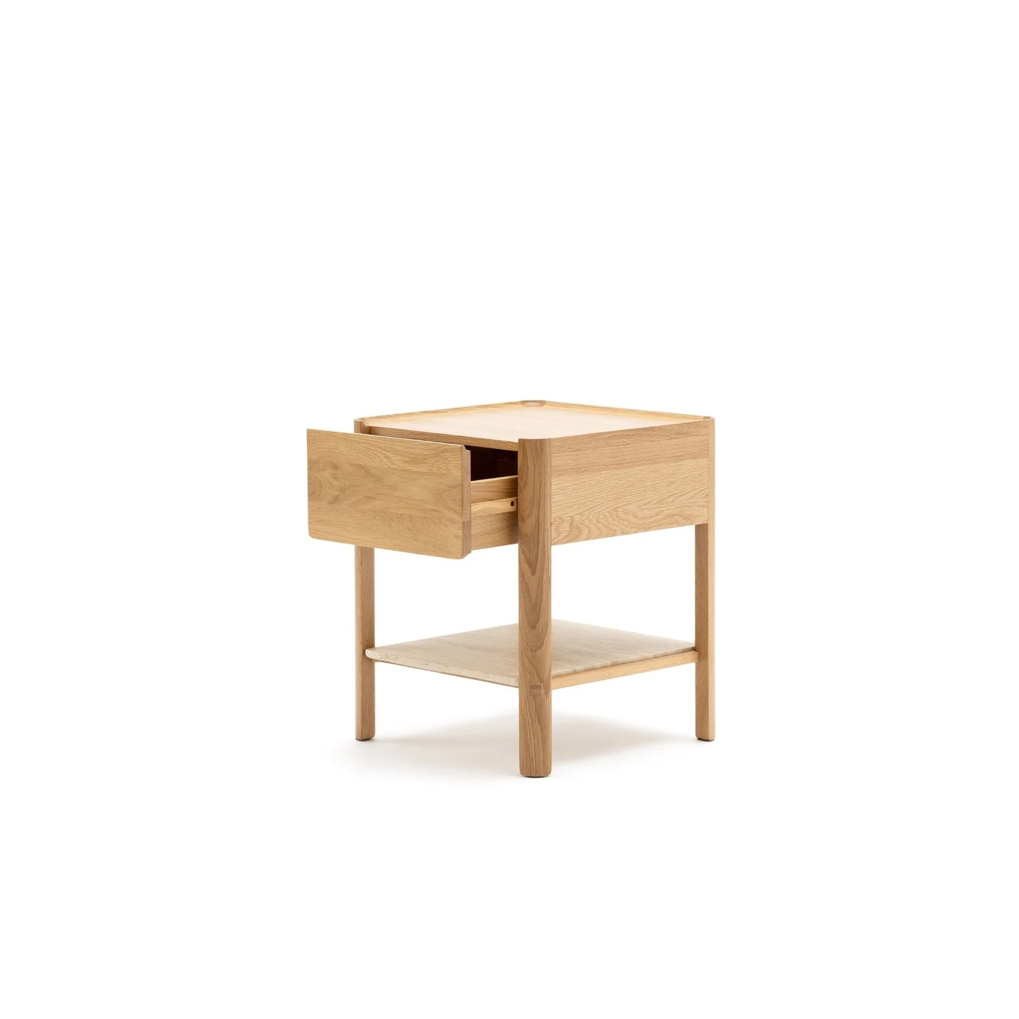 Tye Nightstand 45 - Light Oak & Travertine - Image 6