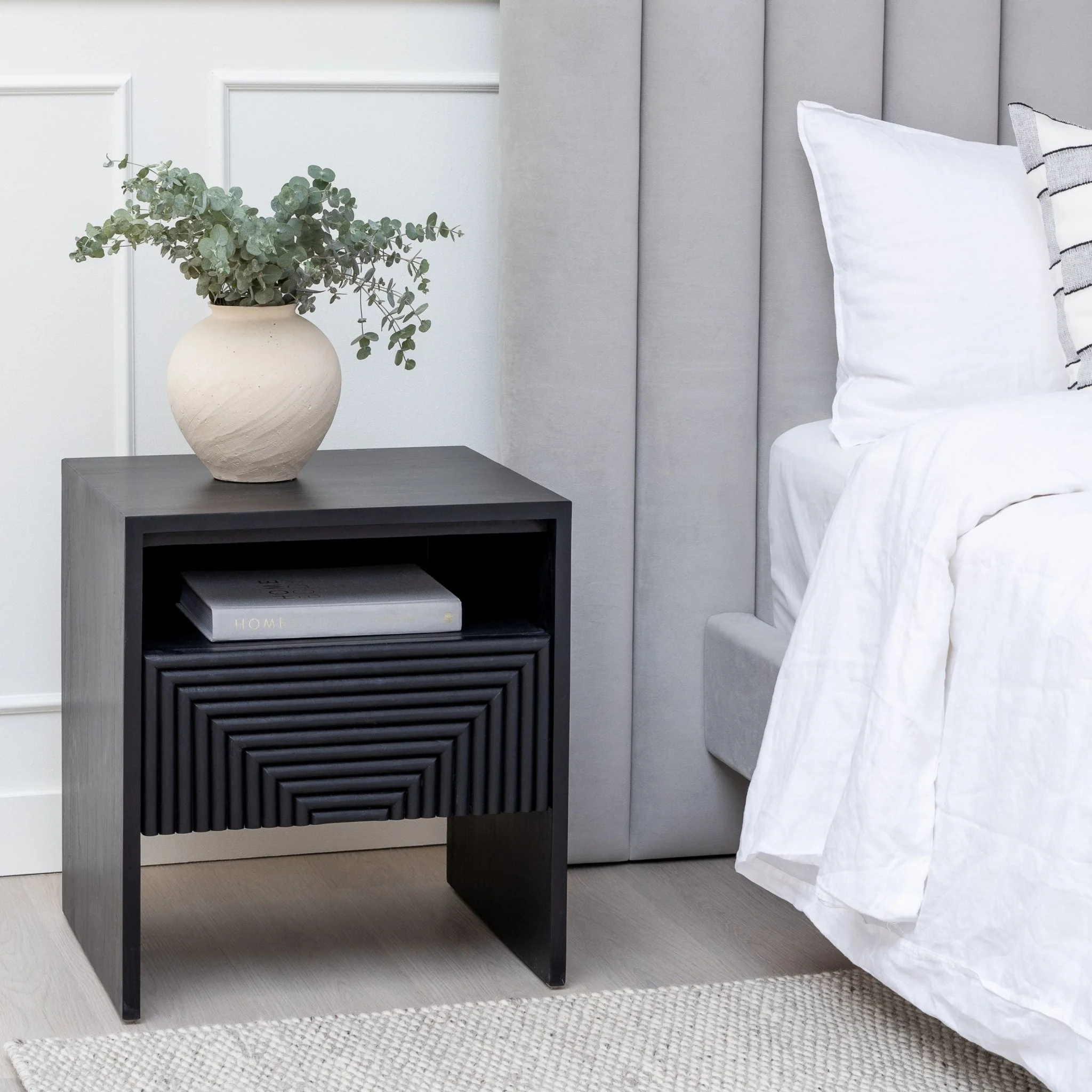 Verona Bedside Table - Black - Image 12