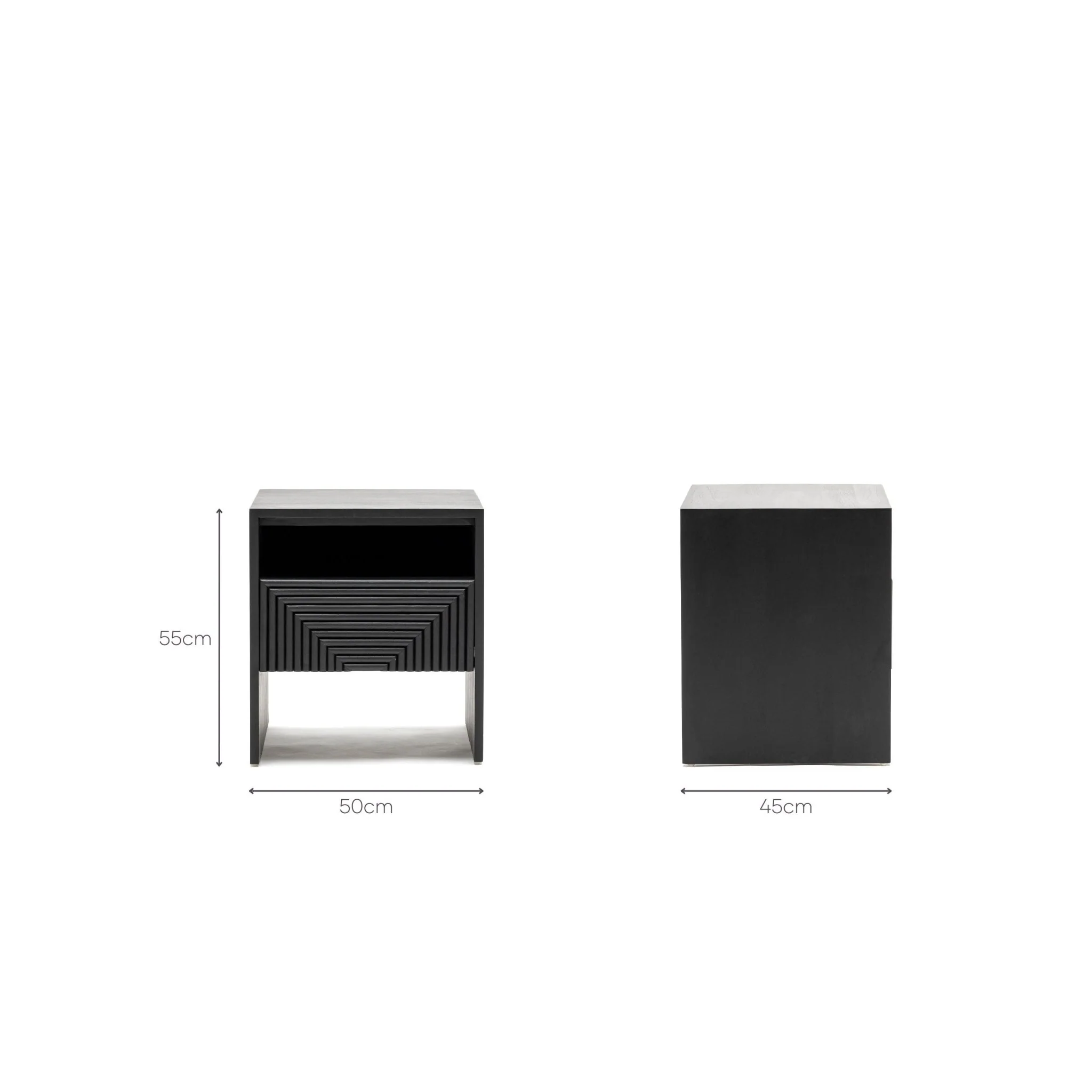 Verona Bedside Table - Black - Image 13