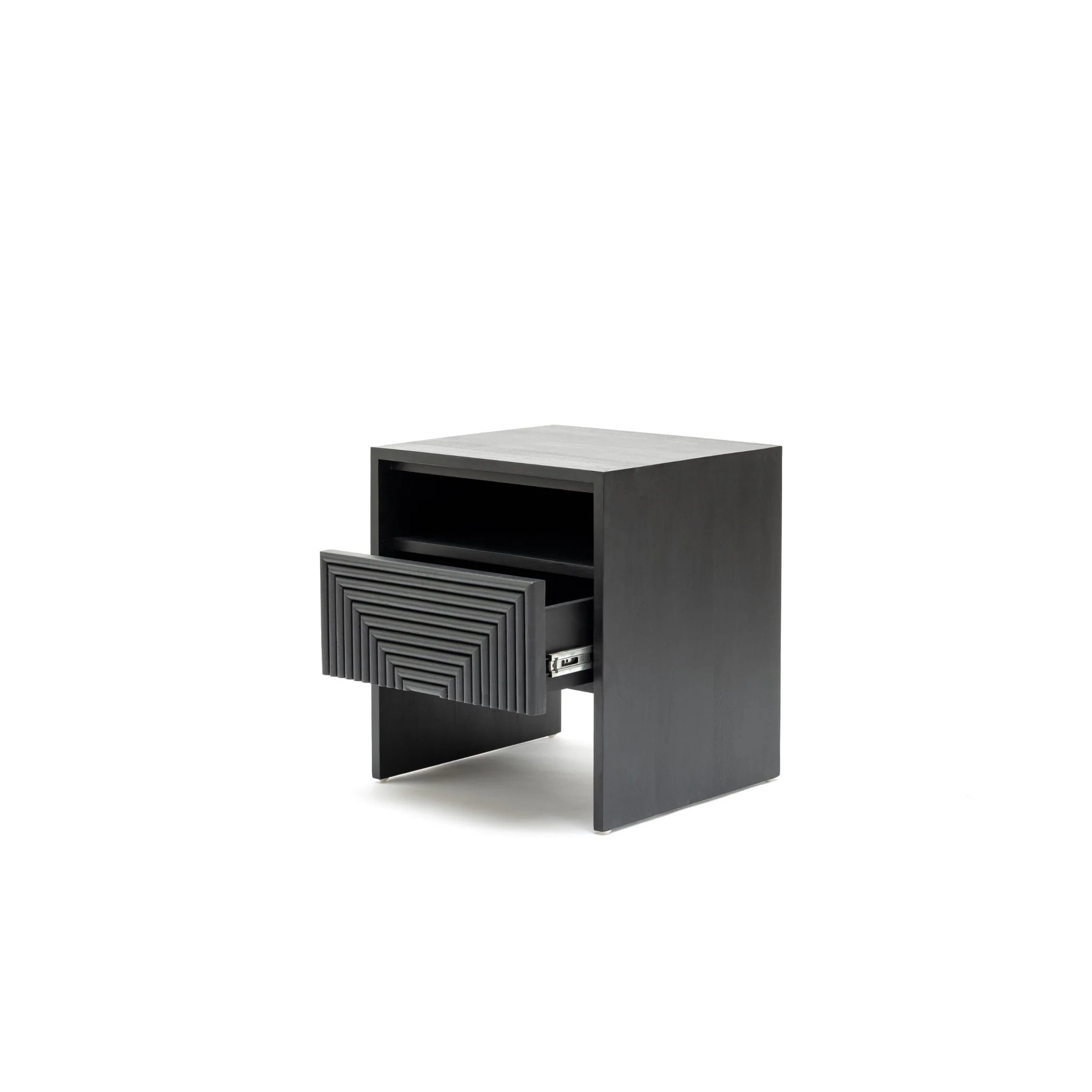 Verona Bedside Table - Black - Image 6