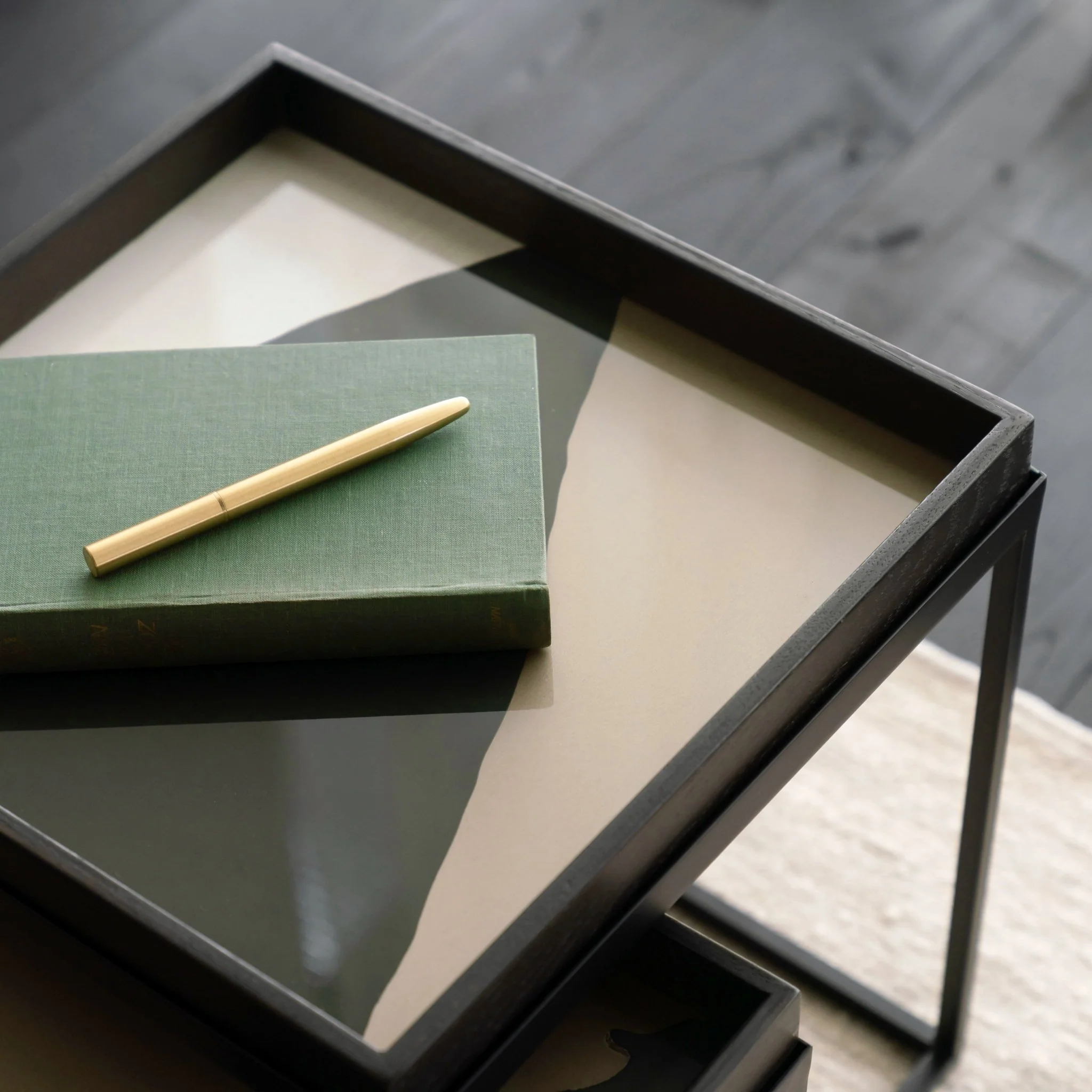 Wabi Sabi Square Glass Tray - Cream - Image 2